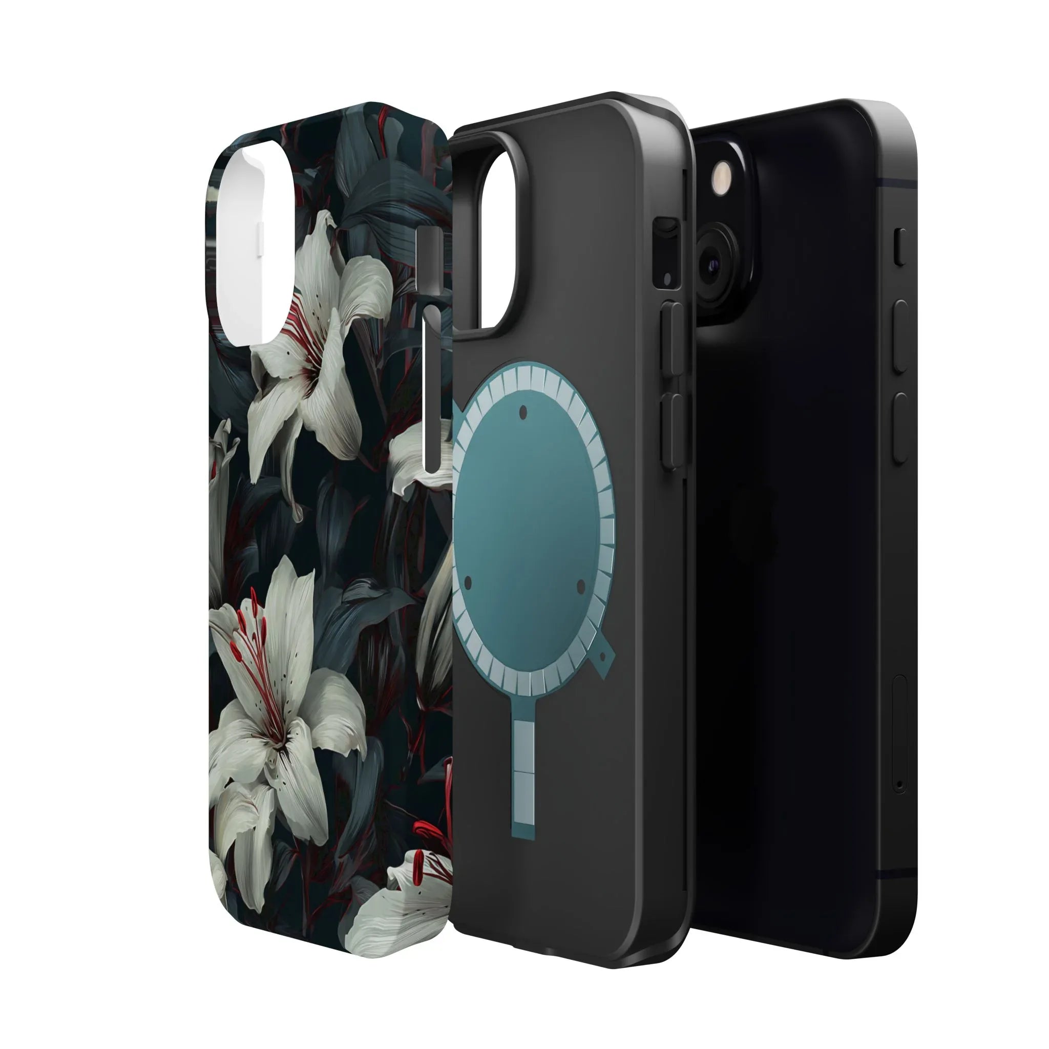 White Lily Floral Phone Case for iPhone 13-17 - KARARMDESIGN