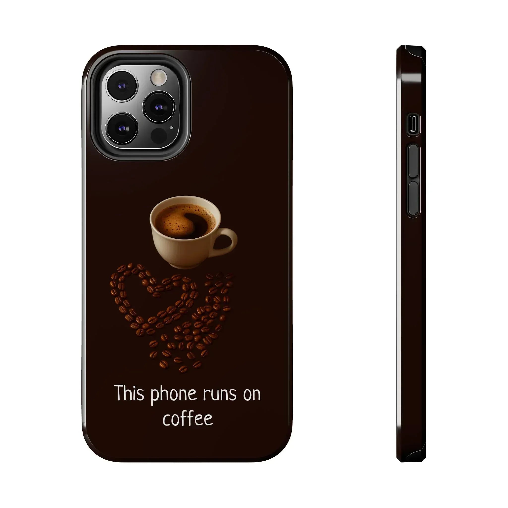 This Phone Runs On Coffee Quote Phone Case for iPhone and Galaxy - KARARMDESIGN