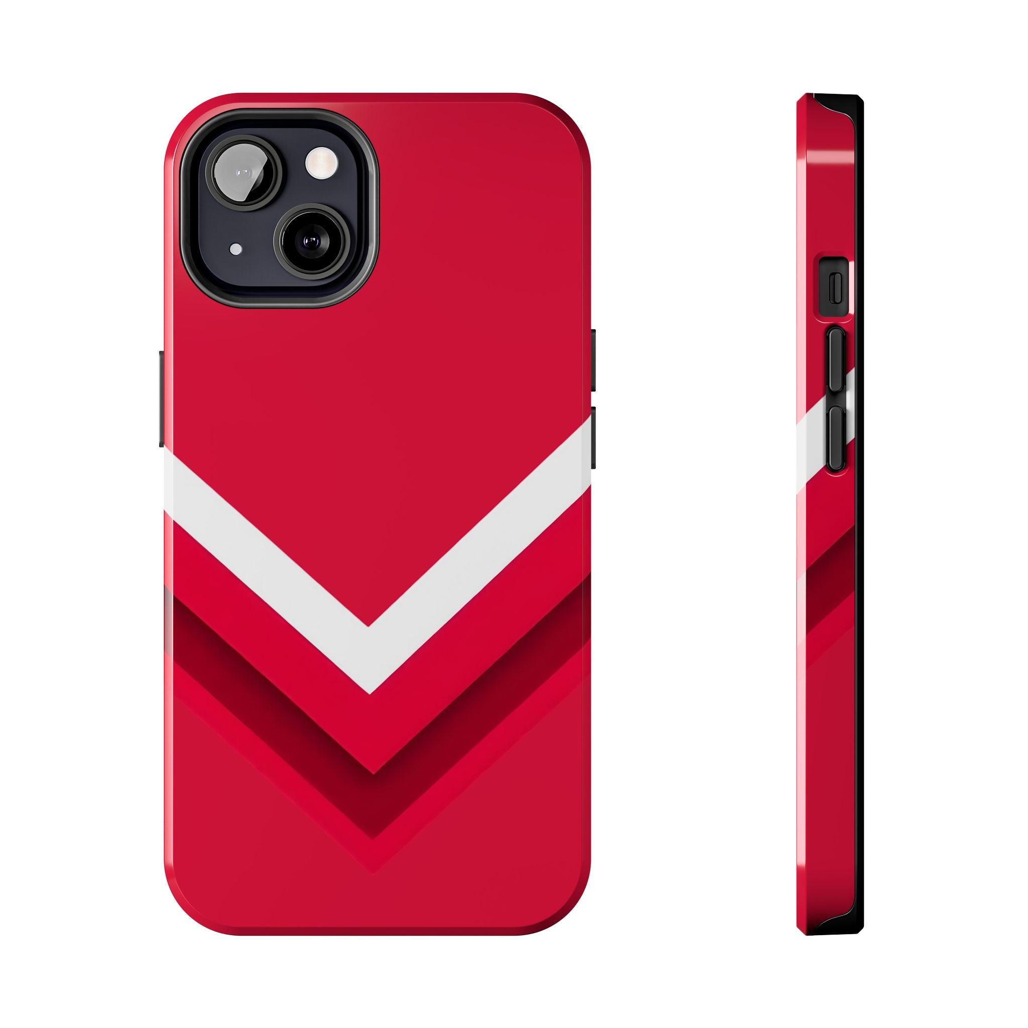 Red Chevron Armor Phone Case for iPhone 11–16 & Galaxy S21–S24