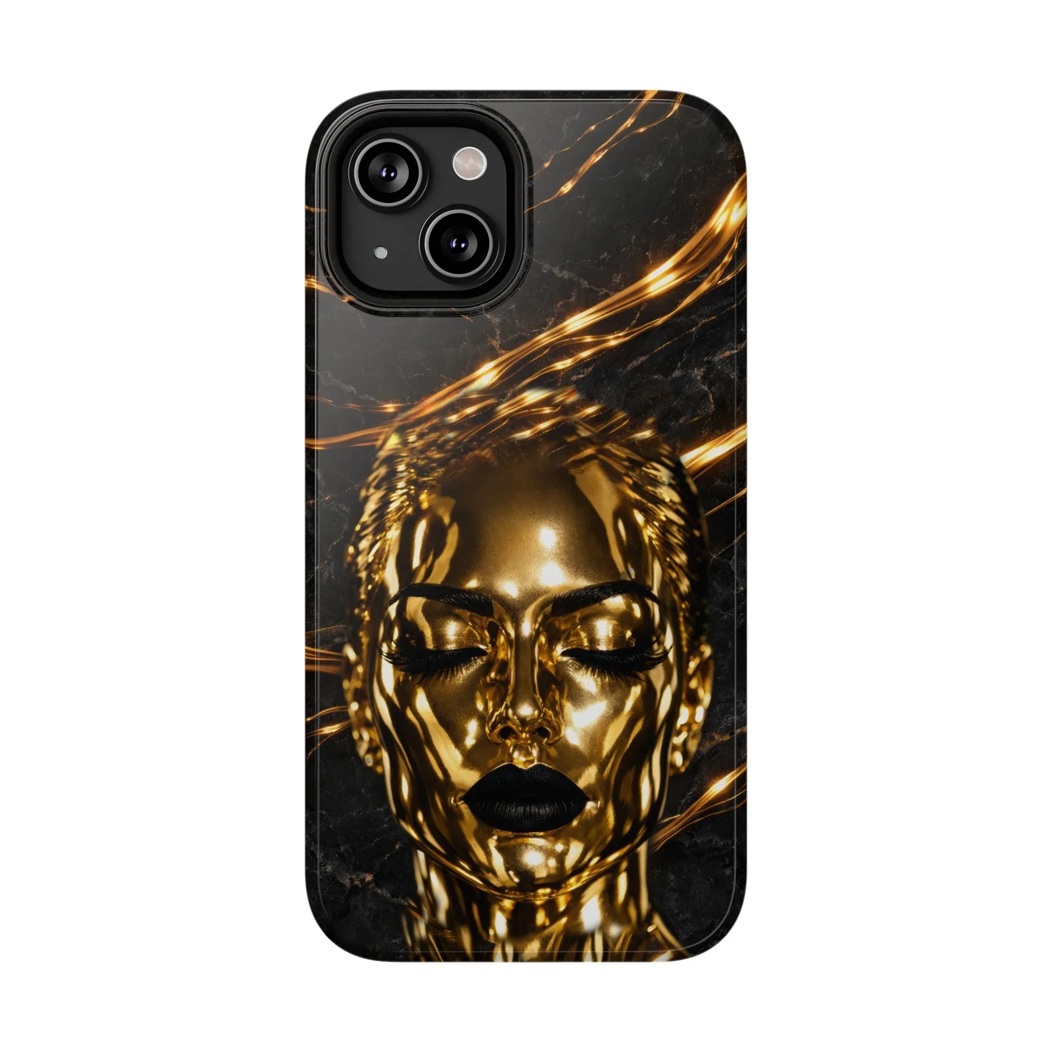 Luxury Gold Portrait Phone Case for iPhone 11-17 and Galaxy S21-S25 - KARARMDESIGN