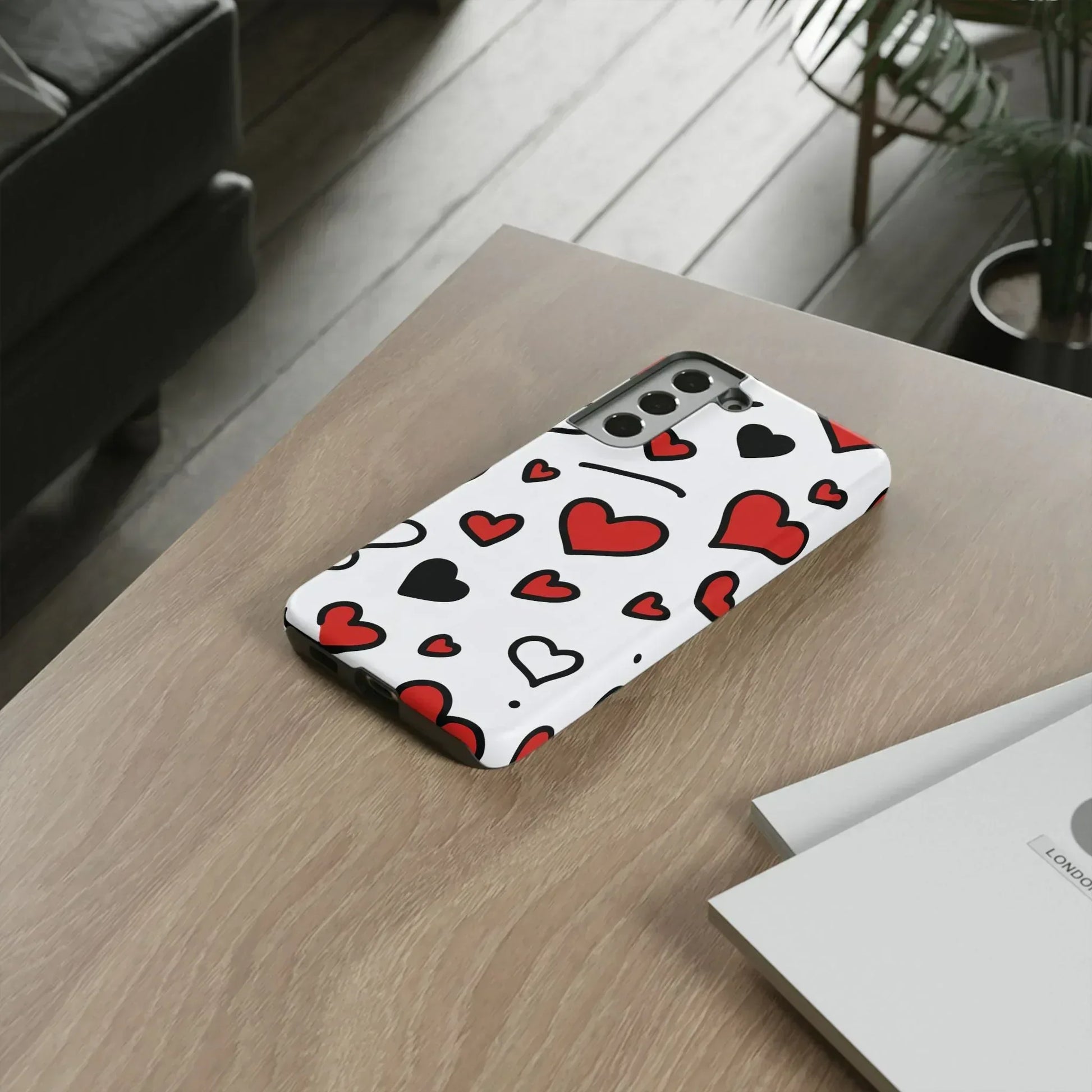 Scattered Hearts Phone Case for iPhone 11-17 and Galaxy S10-S25 - KARARMDESIGN