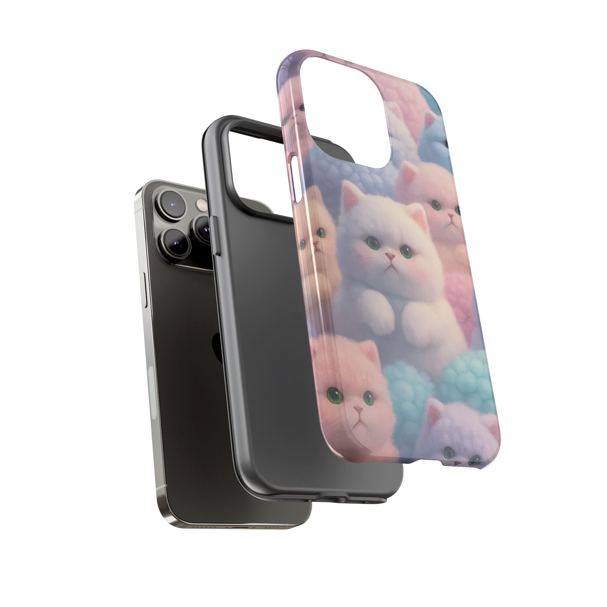 Pastel Kitten Phone Case for iPhone 8-17 and Samsung Galaxy S10-S25 Models - KARARMDESIGN