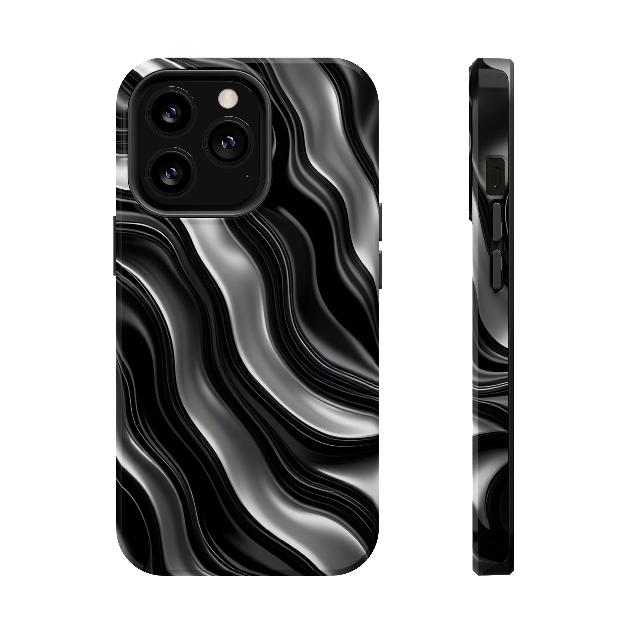 Wavy Illusion Marble Phone Case for iPhone 13-17