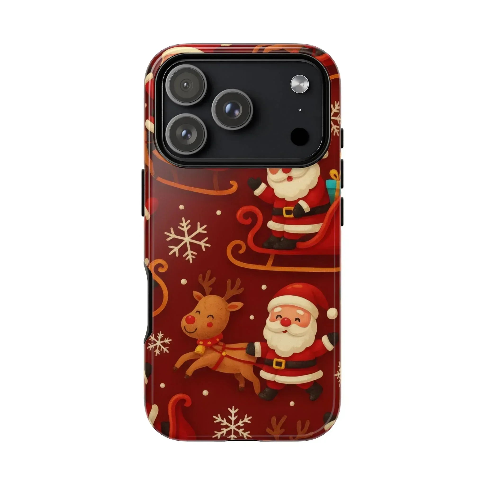 Santa Sleigh Ride Phone Case for iPhone 11-17 and Galaxy S10-S25 - KARARMDESIGN
