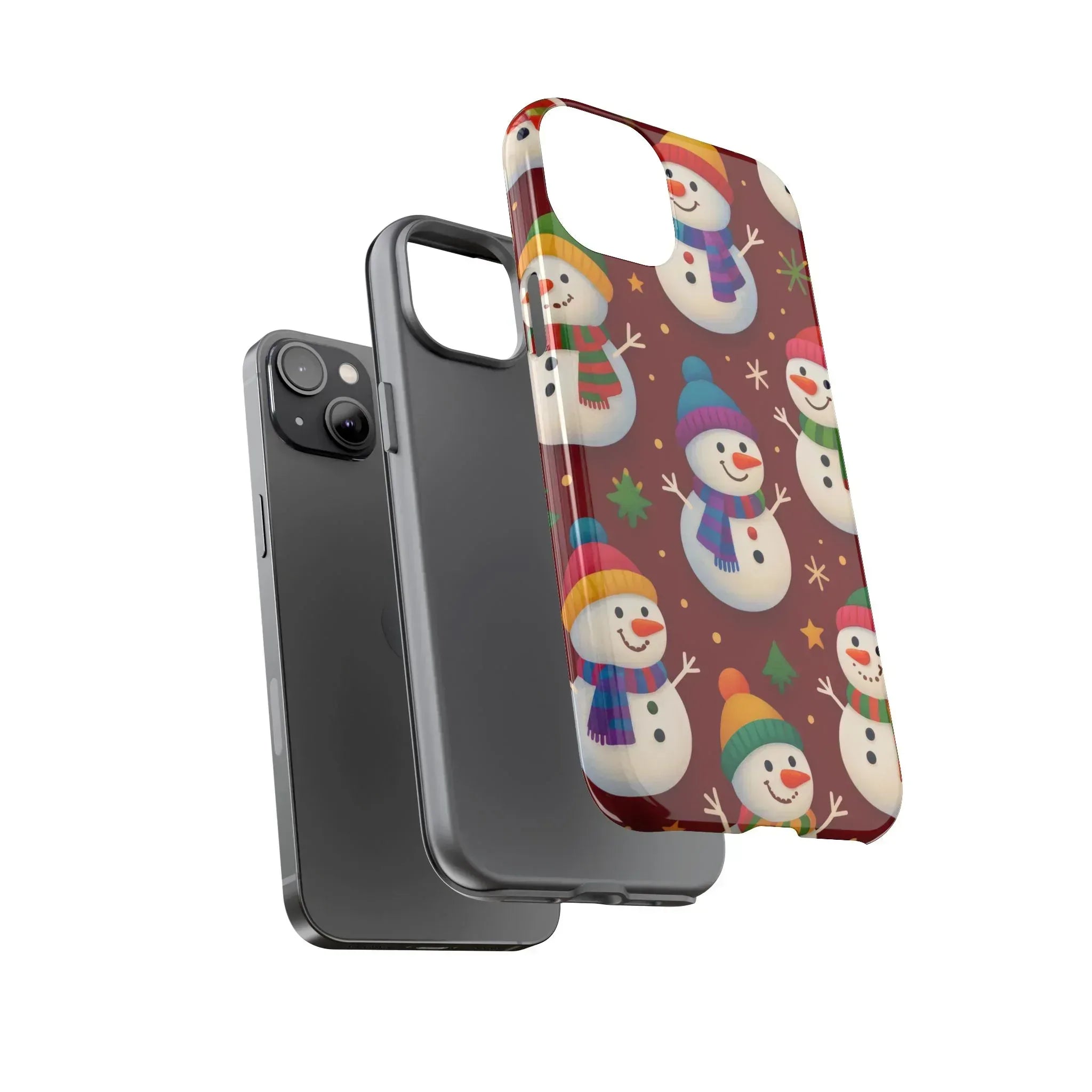 Festive Snowmen Parade Phone Case for iPhone 11–17 and Galaxy S10–S25 - KARARMDESIGN