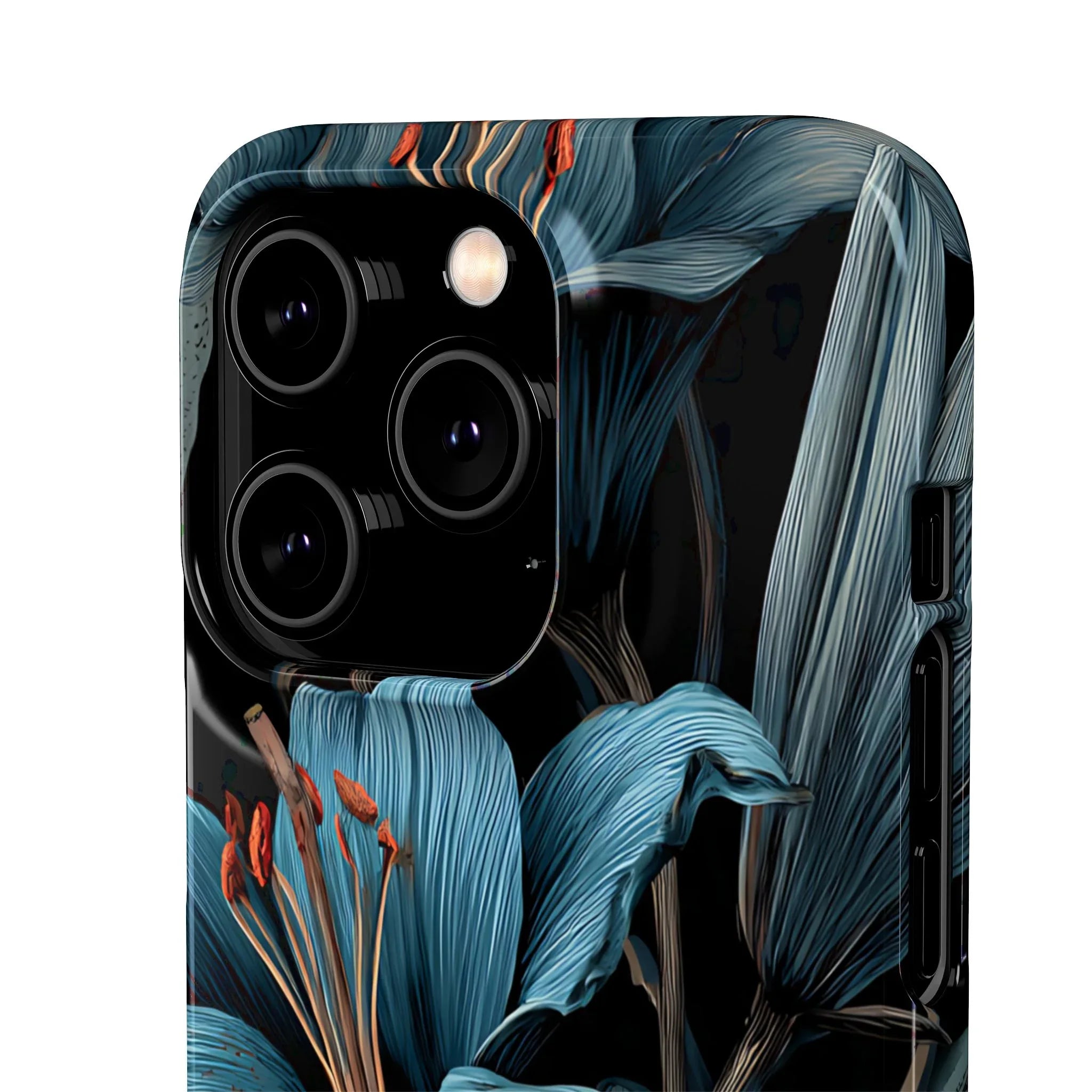 Blue Lily Floral Phone Case for iPhone 11-17 and Galaxy S20-S25 - KARARMDESIGN