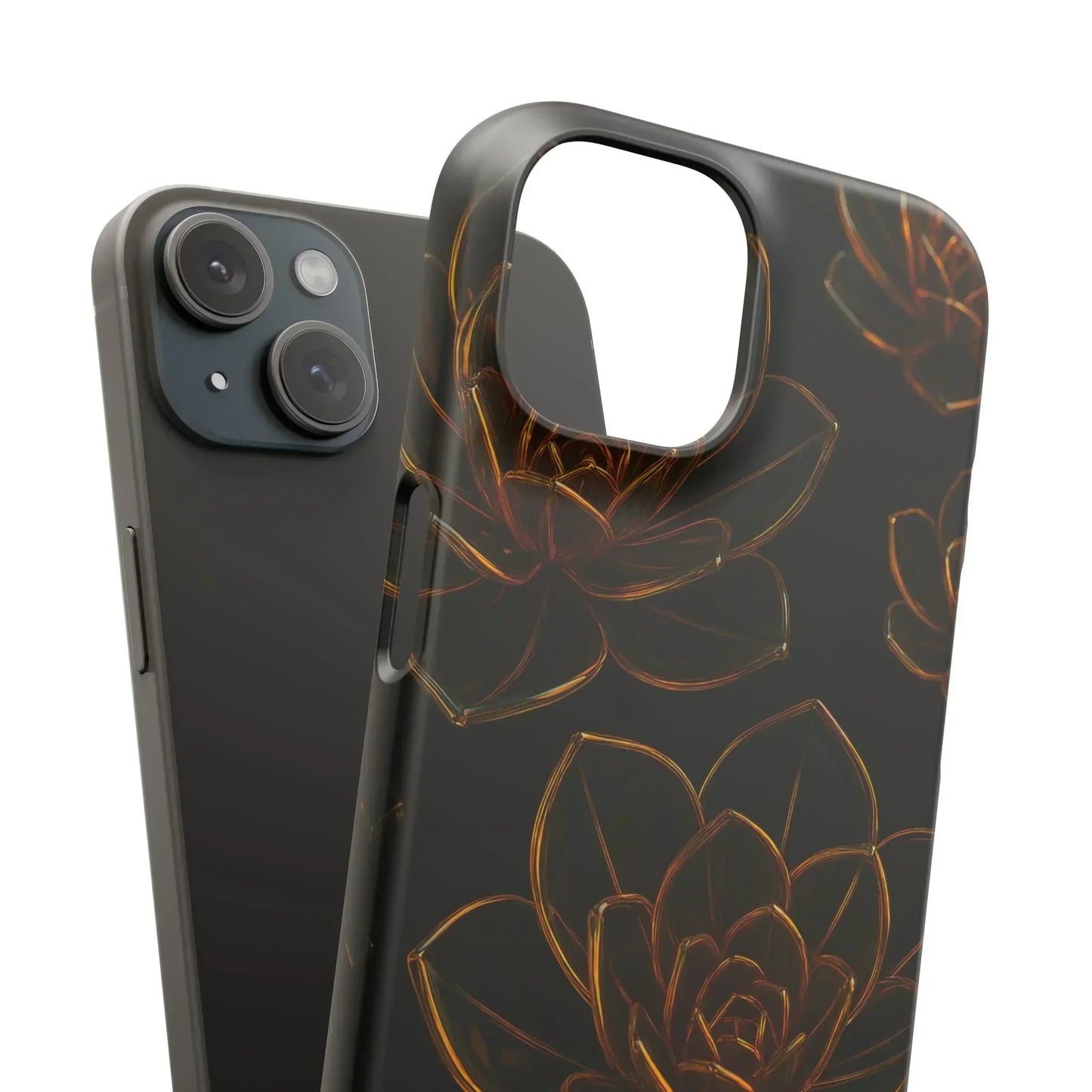 Glass Flower Phone Case for iPhone 7-16 and Galaxy S10-S24 Models