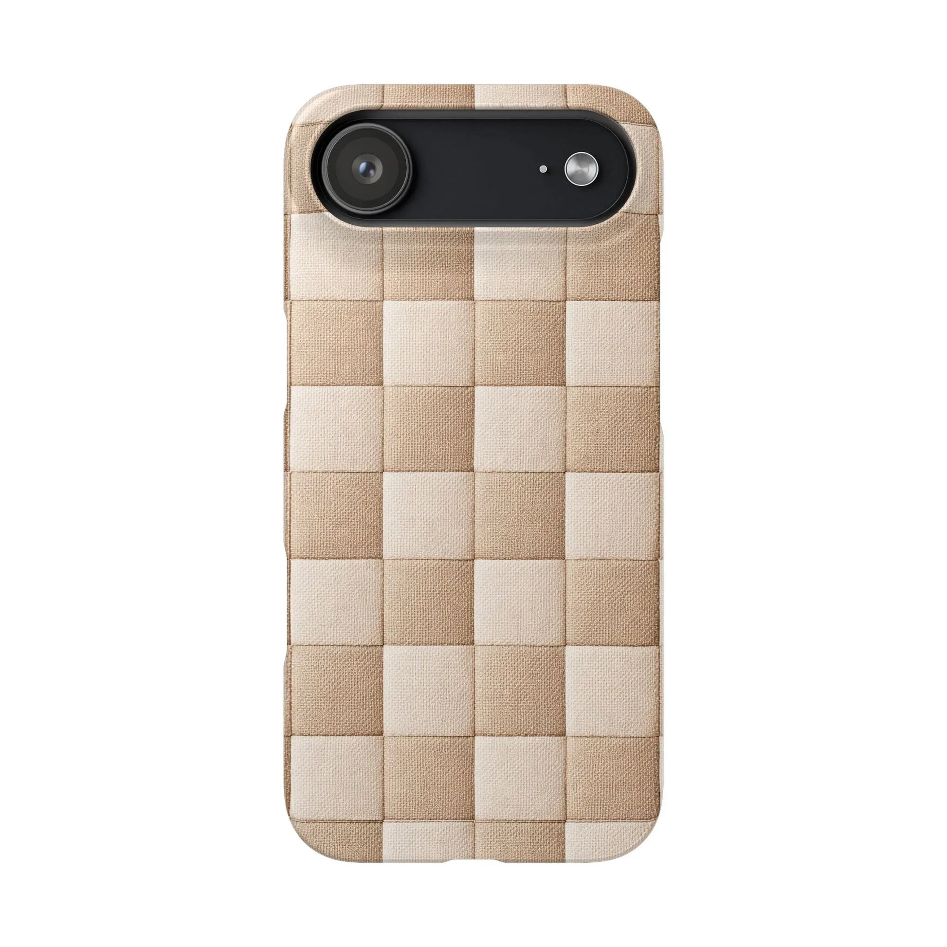 Beige Woven Phone Case for iPhone 11-17 and Galaxy S20-S25 - KARARMDESIGN