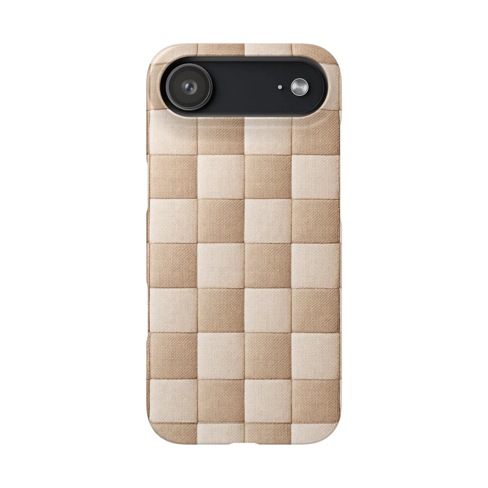 Beige Woven Phone Case for iPhone 11-17 and Galaxy S20-S25 - KARARMDESIGN