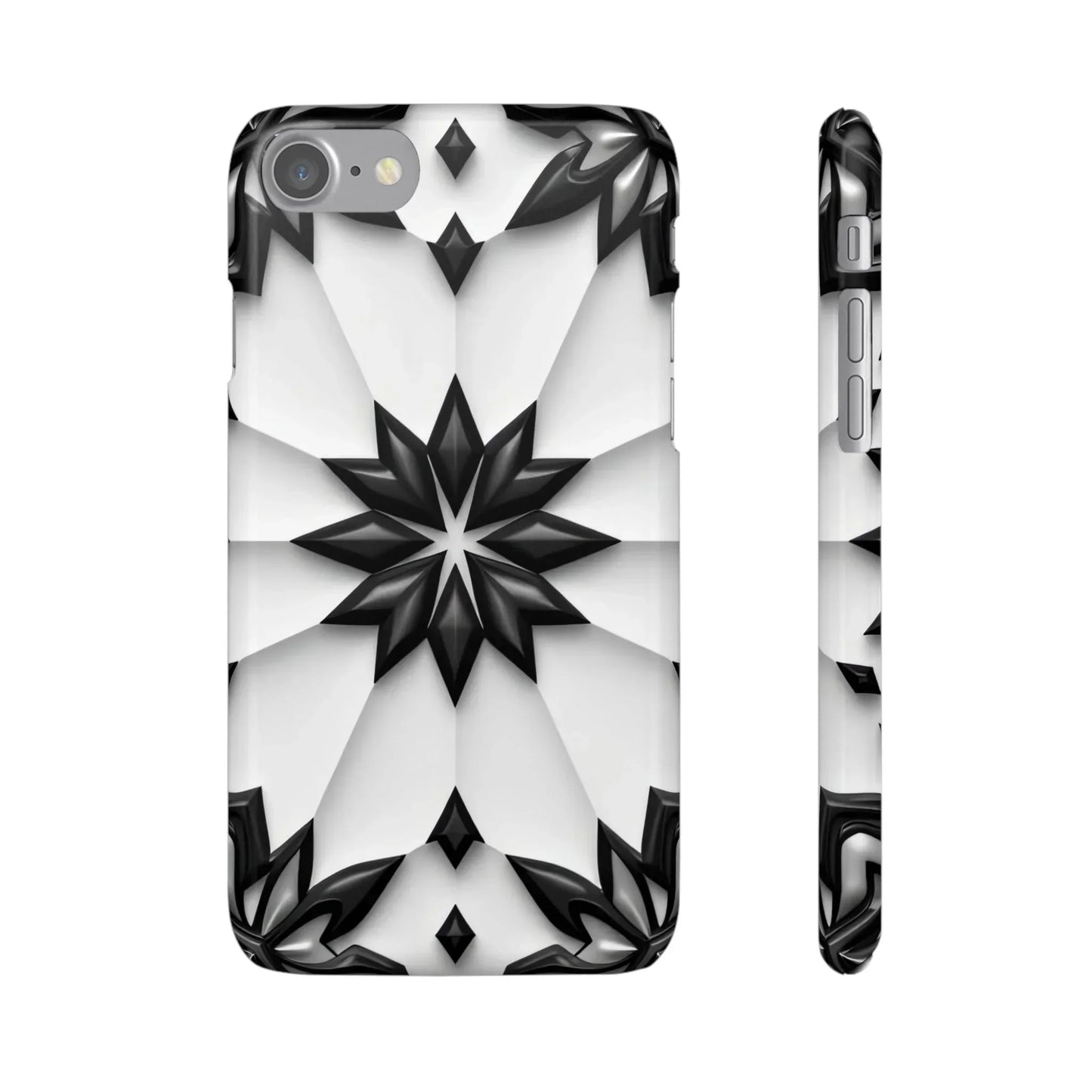 Black and White Geometric Floral Phone Case for iPhone and Samsung Galaxy - KarArmDesign