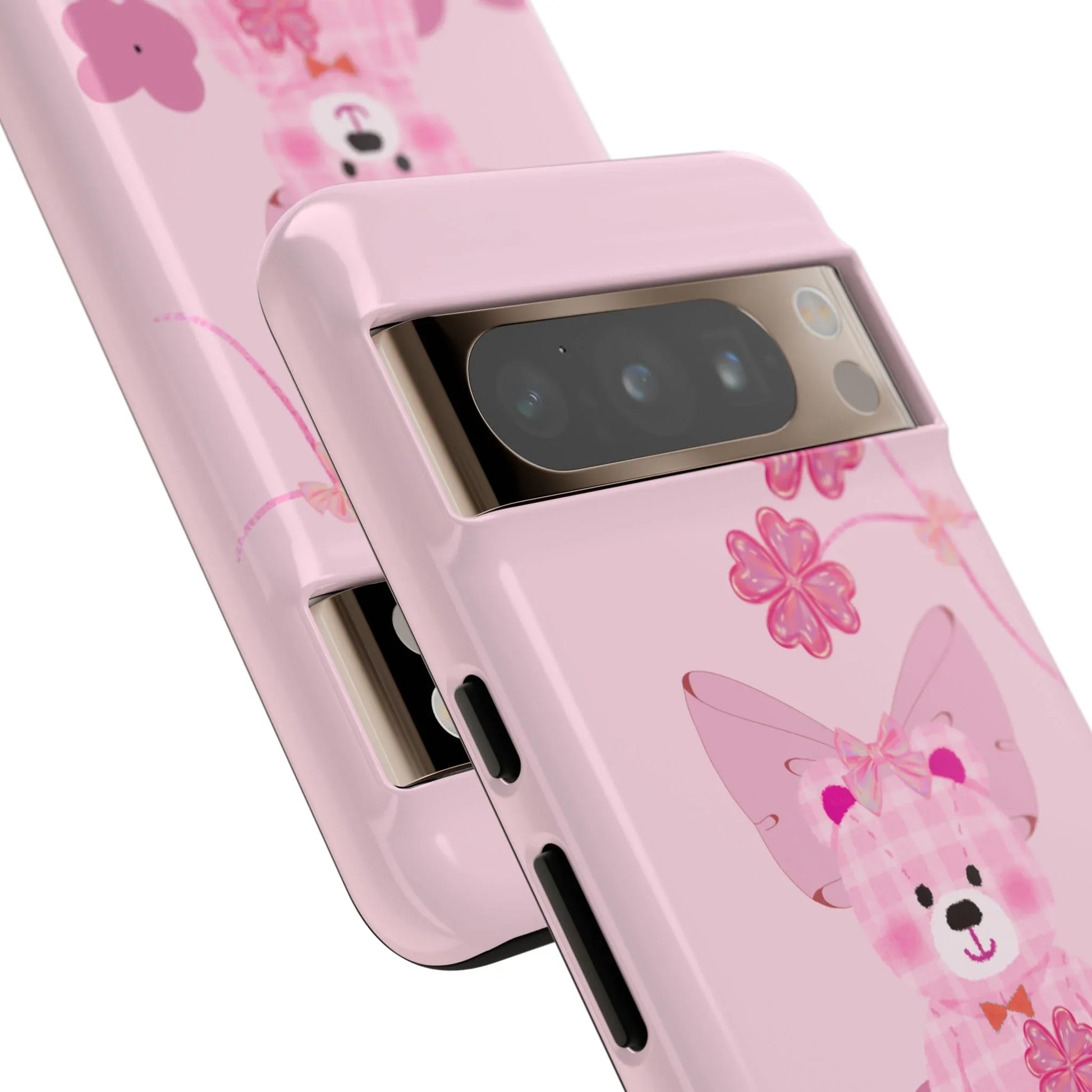 Pink Teddy Bear Phone Cases for iPhone, Pixel and Galaxy - KARARMDESIGN