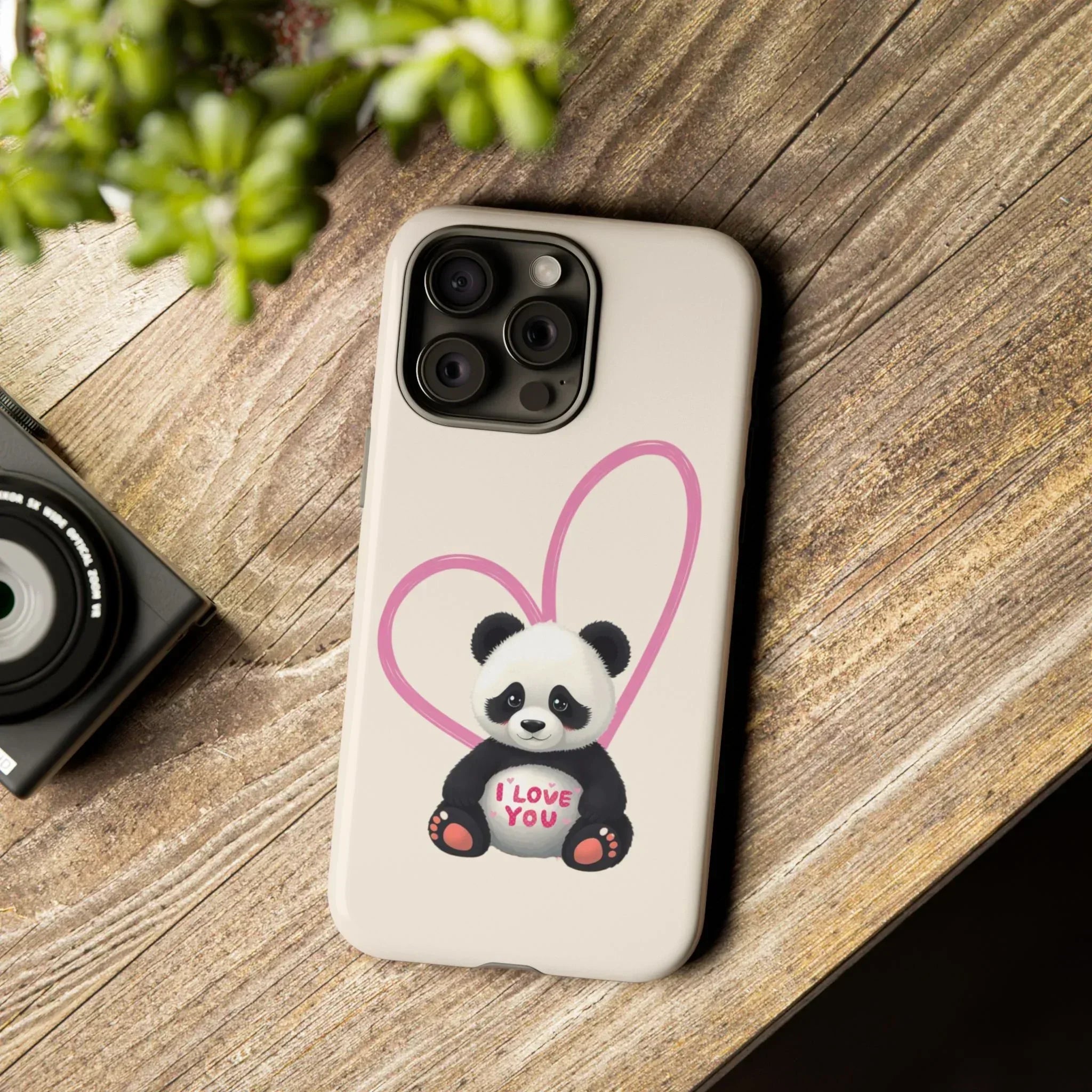 Cute Panda Heart Love Phone Case for iPhone 8-16 - KARARMDESIGN