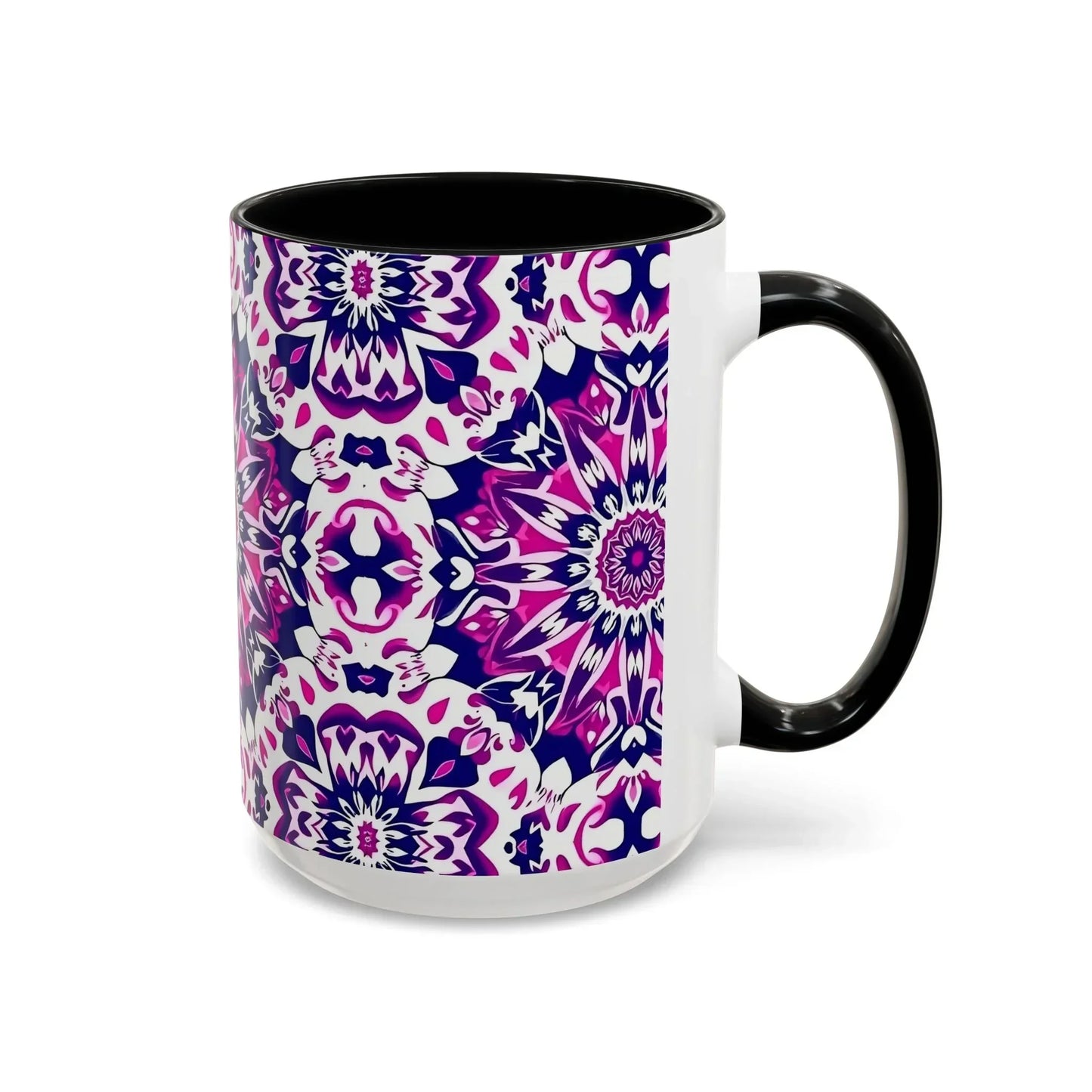 Vibrant Mandala Burst Ceramic Coffee Mug -11 & 15oz - KarArmDesign