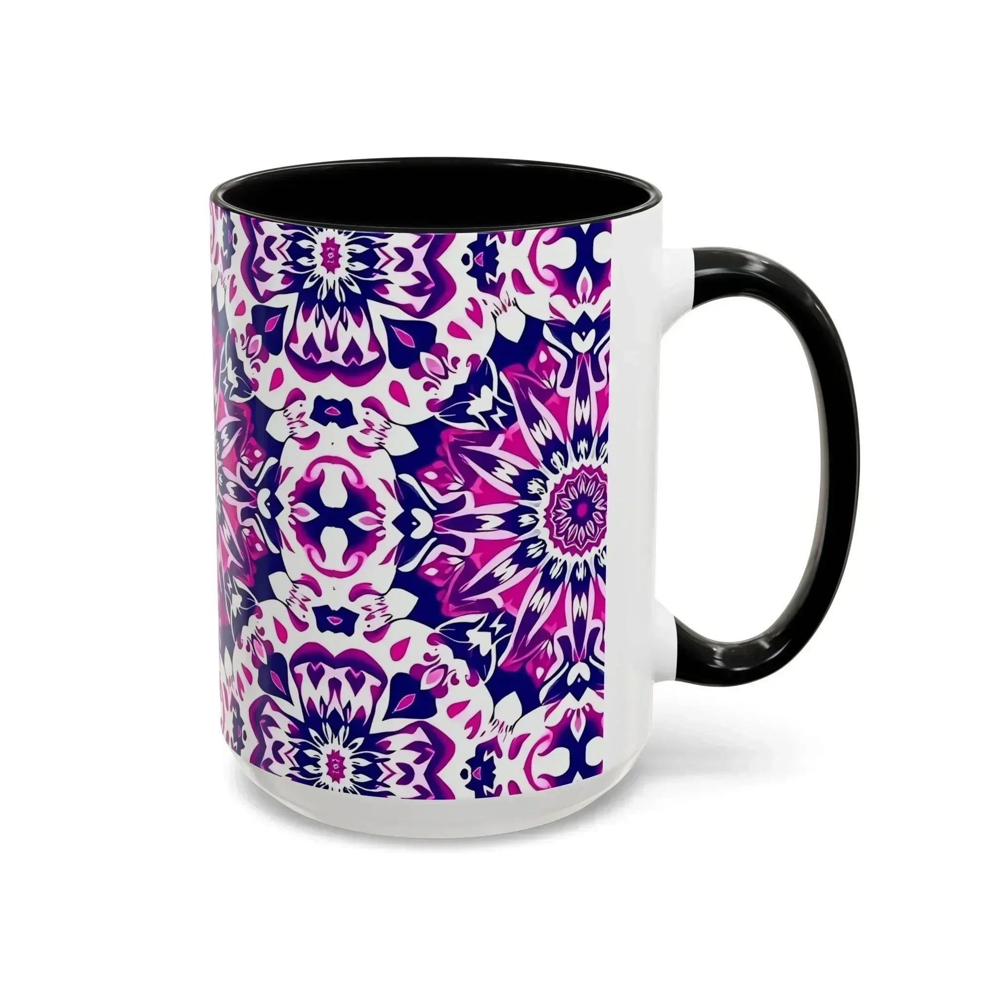 Vibrant Mandala Burst Ceramic Coffee Mug -11 & 15oz - KARARMDESIGN