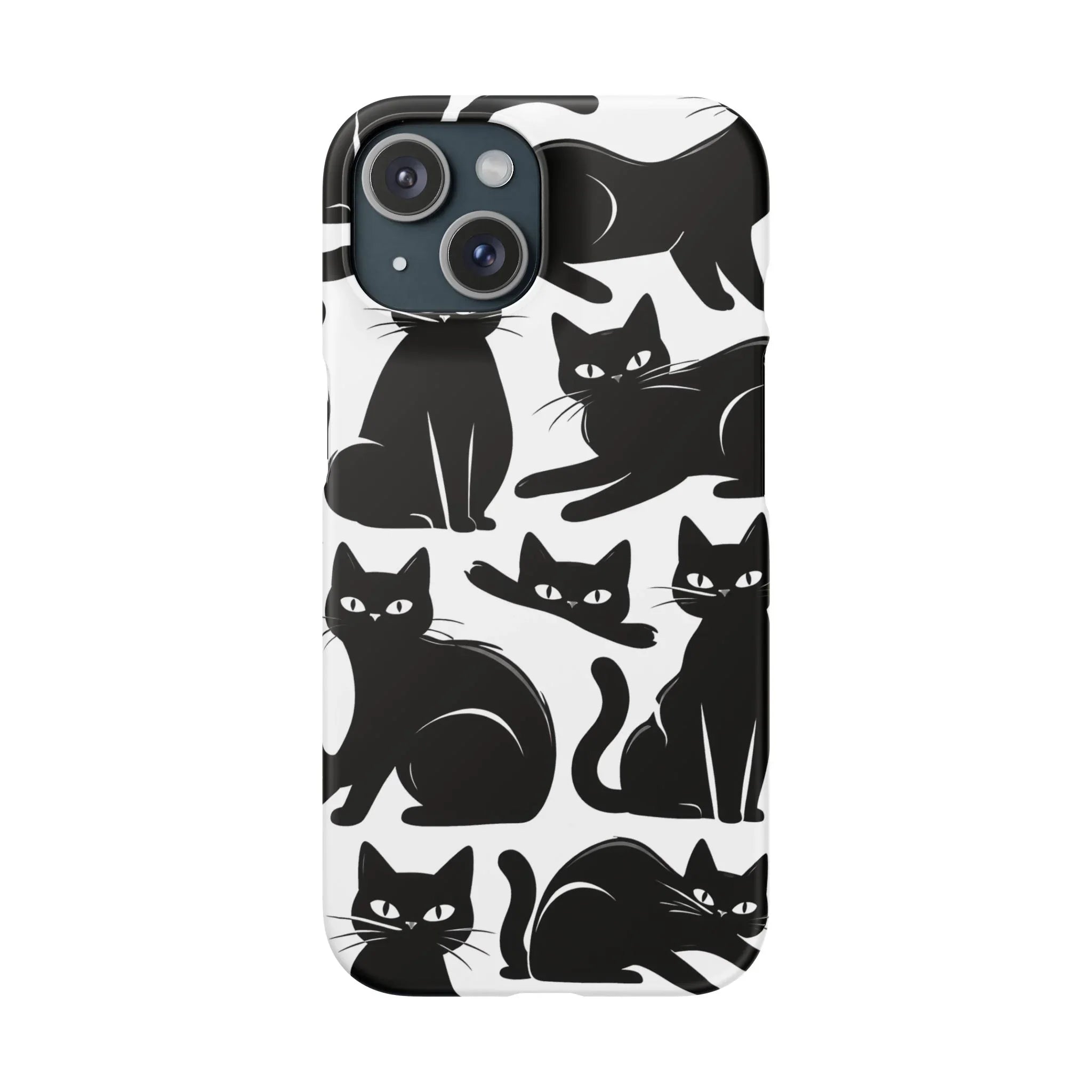 Black Cats Phone Case for iPhone 11-17 and Galaxy S20-S25 - KARARMDESIGN