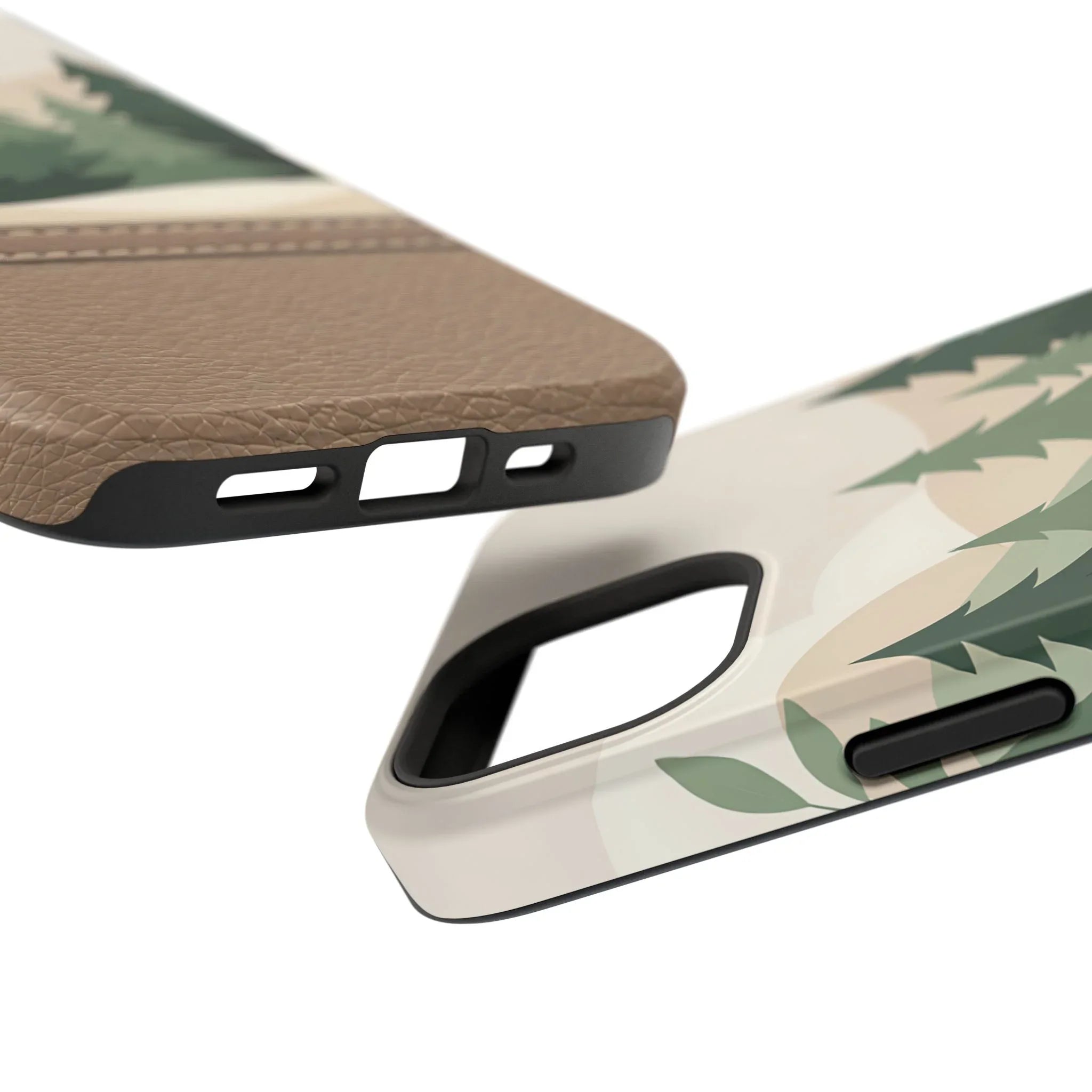 Forest Leather Phone Case for iPhone 11-17 and Galaxy S21-S25 - KARARMDESIGN