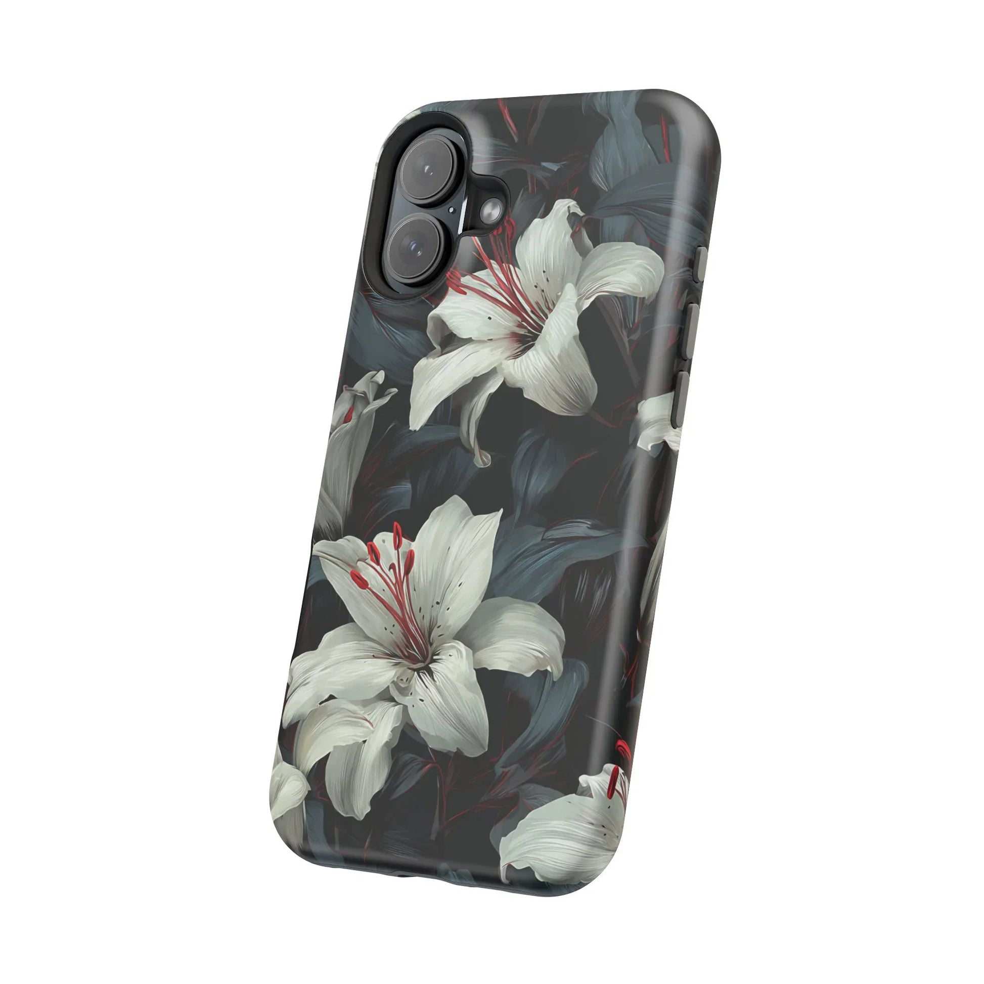 White Lily Floral Phone Case for iPhone 13-17 - KARARMDESIGN