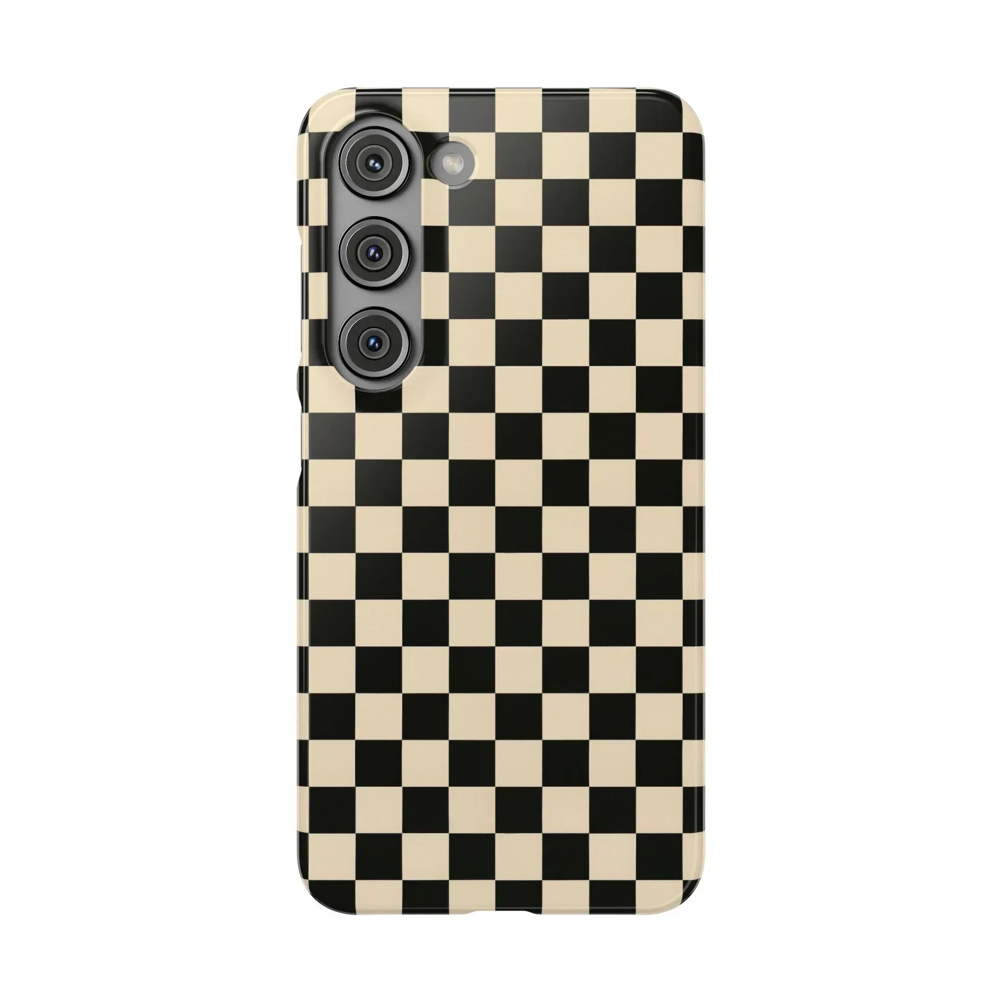 Stylish Matte Checker Phone Case for iPhone 11-17 and Galaxy S20-S25 - KARARMDESIGN
