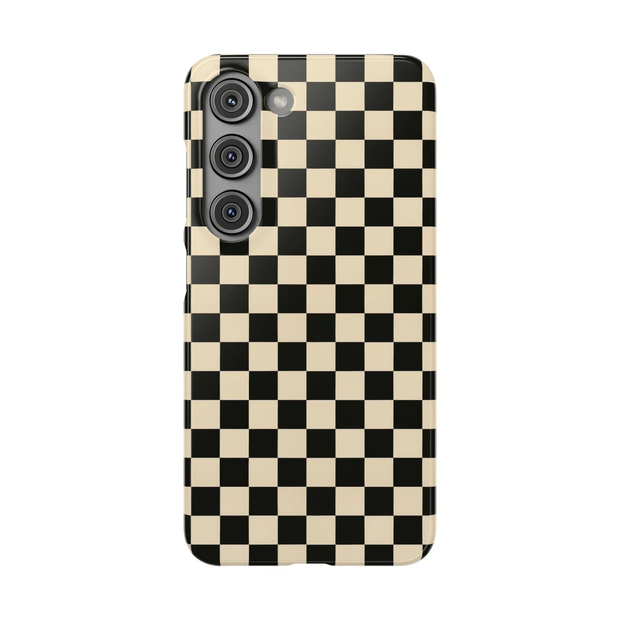 Stylish Matte Checker Phone Case for iPhone 11-17 and Galaxy S20-S25 - KARARMDESIGN
