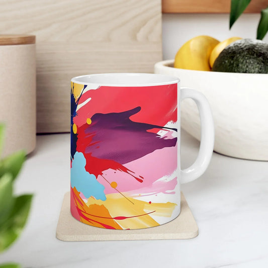 Vibrant Expression — Abstract Art Ceramic Mug (11oz, 15oz) - KarArmDesign