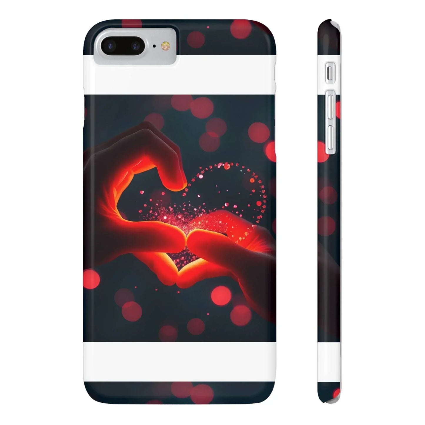 "Heart Hands Glow" Phone Case for iPhone 7 to 16 Series Models - KarArmDesign