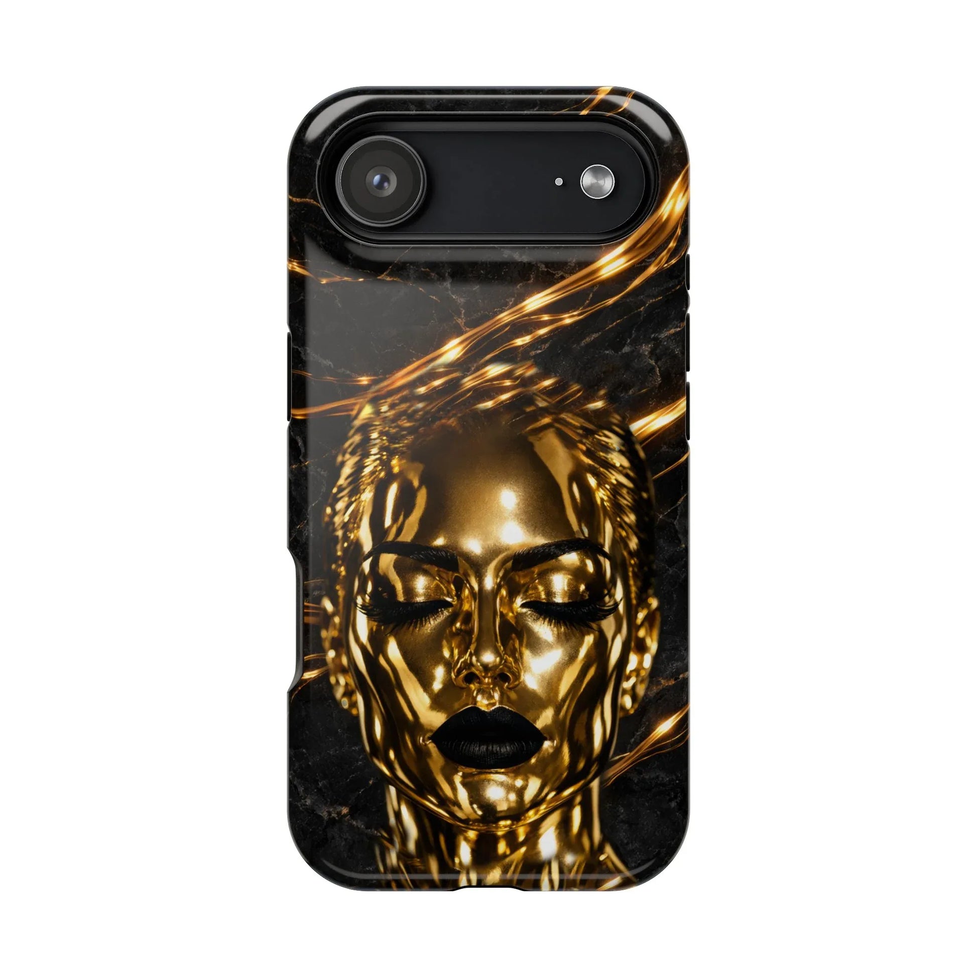 Luxury Gold Portrait Phone Case for iPhone 11-17 and Galaxy S21-S25 - KARARMDESIGN