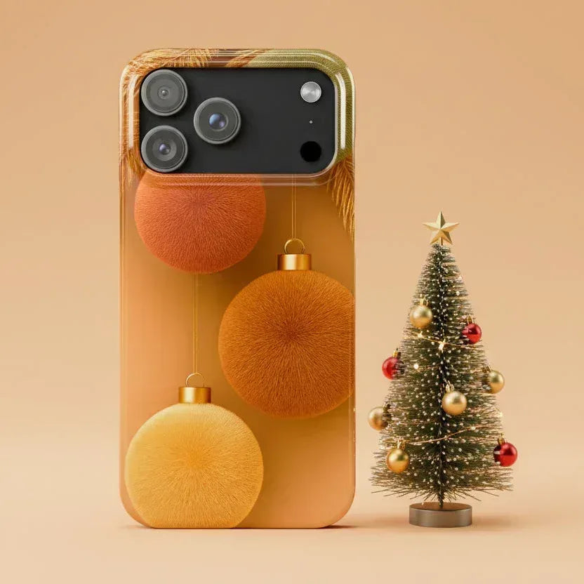 Golden Fuzz Ornaments Phone Case for iPhone 11-17 - KARARMDESIGN
