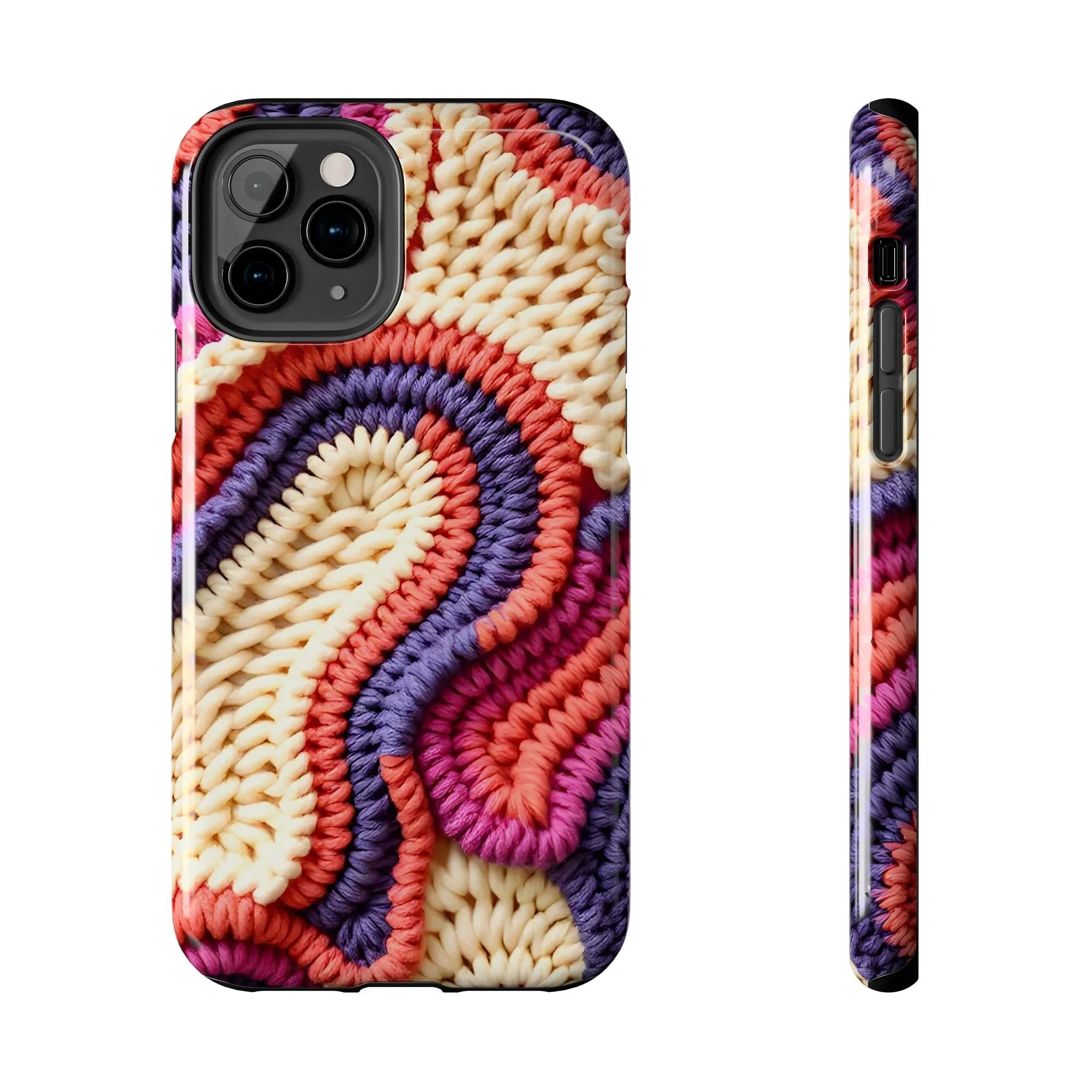 Handwoven Textile Art Phone Case for iPhone 11-17 and Galaxy S21-S25 - KARARMDESIGN