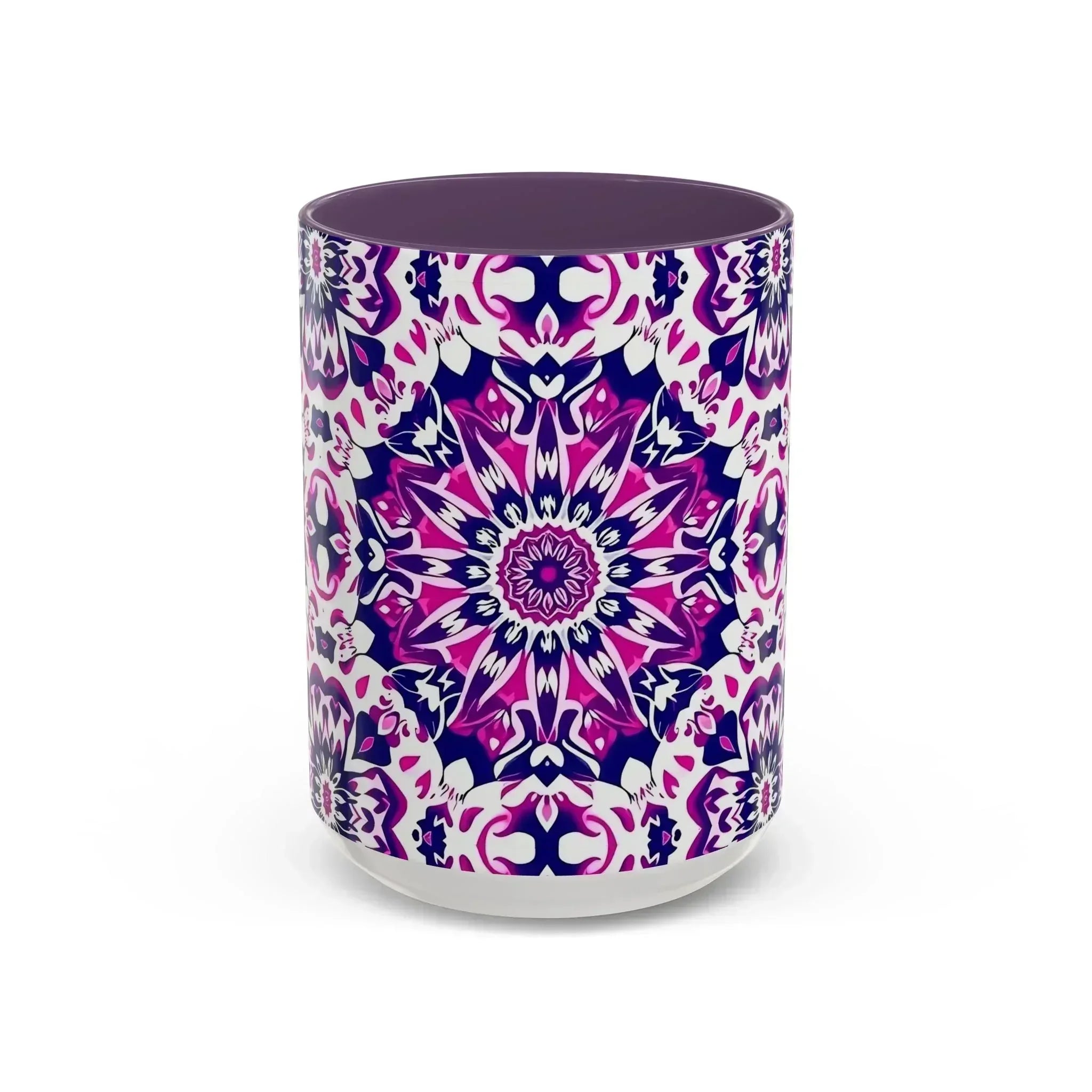 Vibrant Mandala Burst Ceramic Coffee Mug -11 & 15oz - KARARMDESIGN