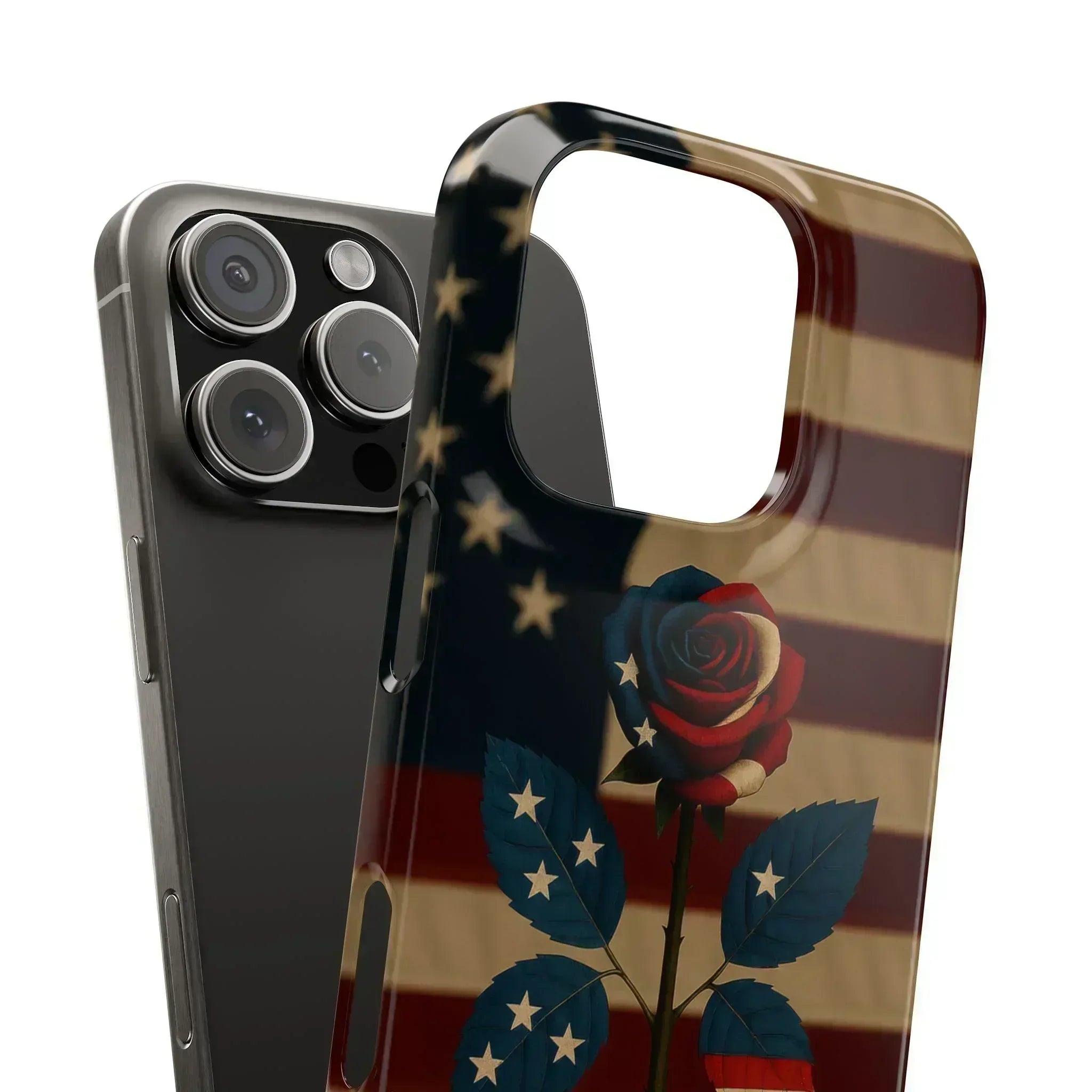 American Rose Flag Phone Case for iPhone 8-16 and Galaxy S10-S24 - KARARMDESIGN