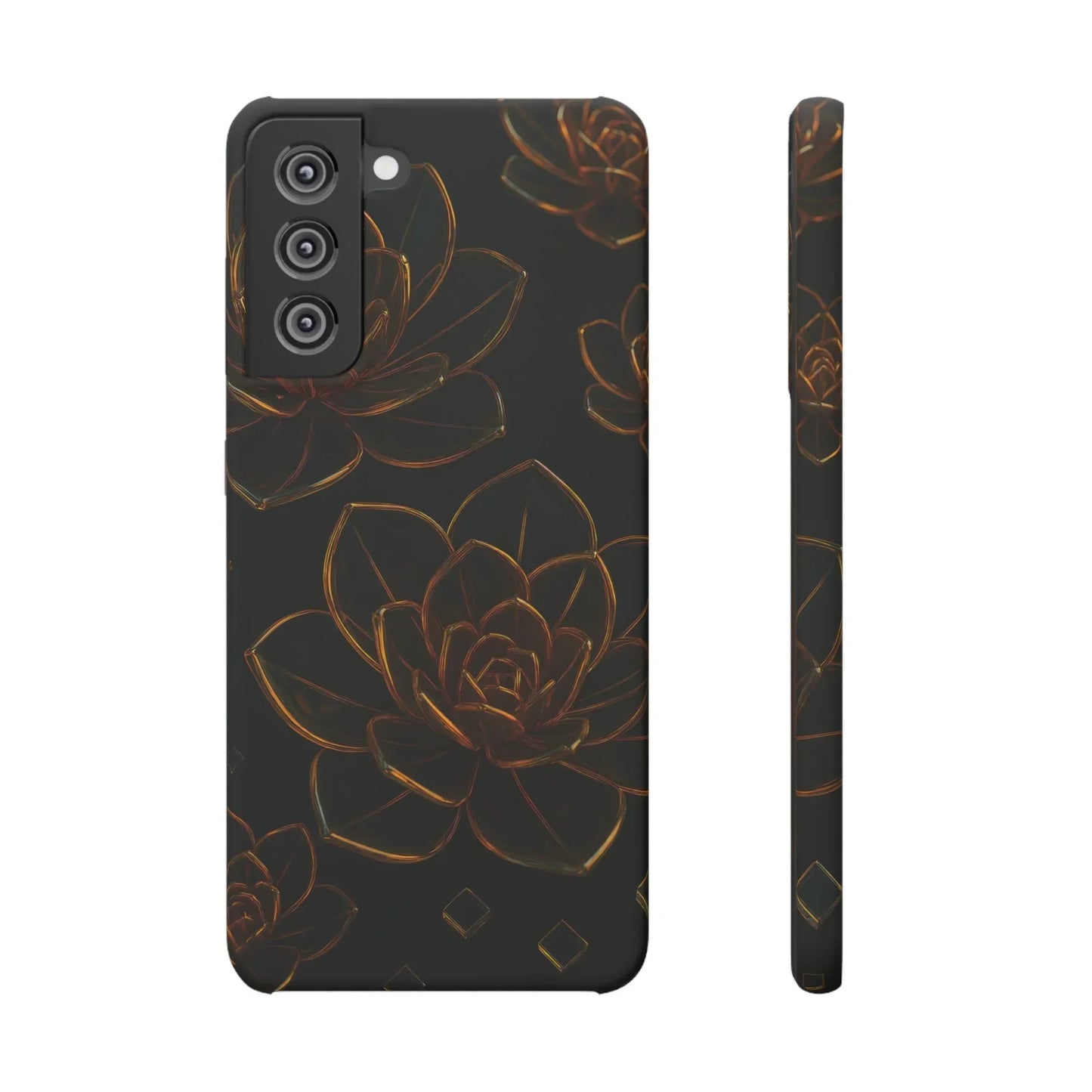Glass Flower Phone Case for iPhone 7-16 and Galaxy S10-S24 Models