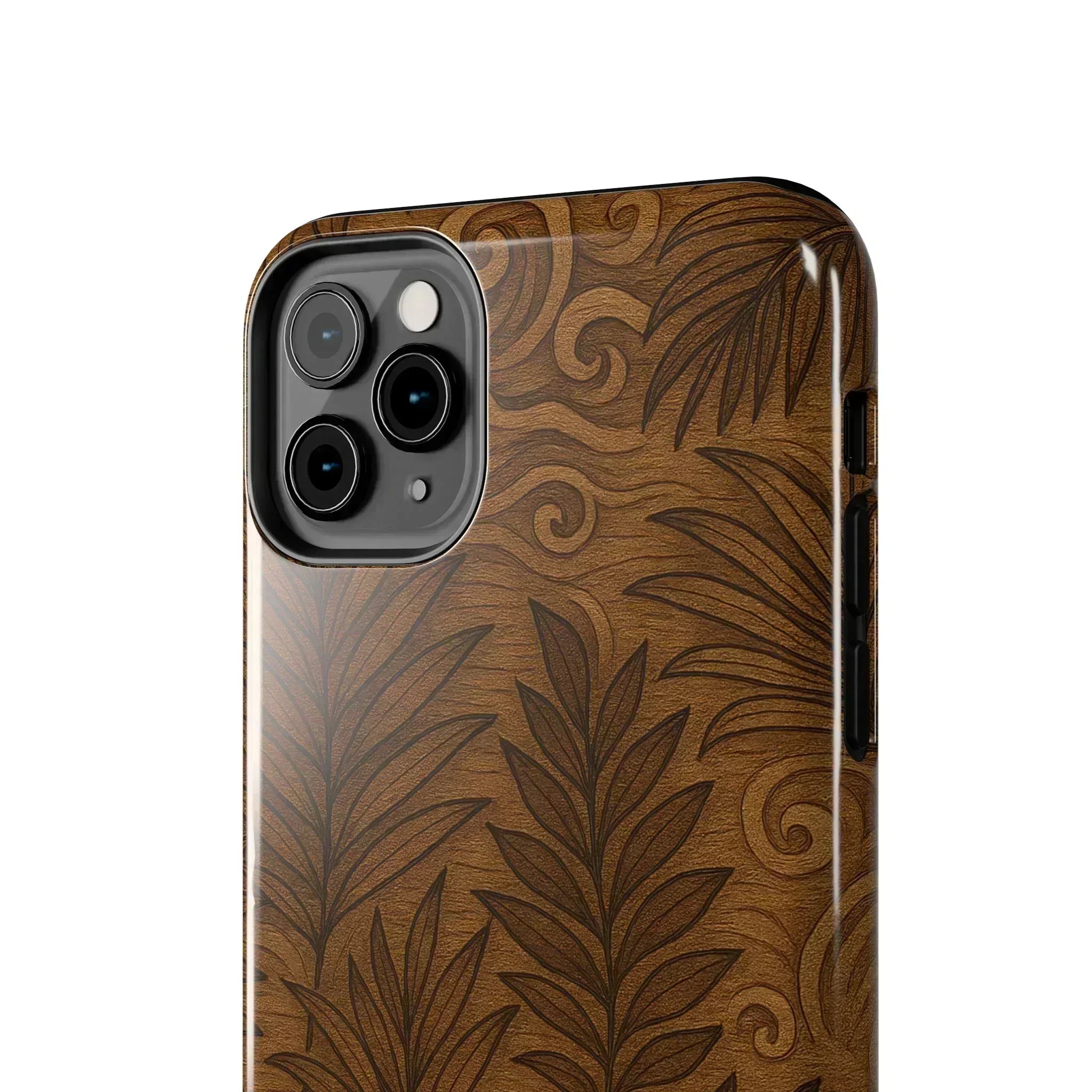 Wood Leaf Armor Phone Case for iPhone and Galaxy - KARARMDESIGN