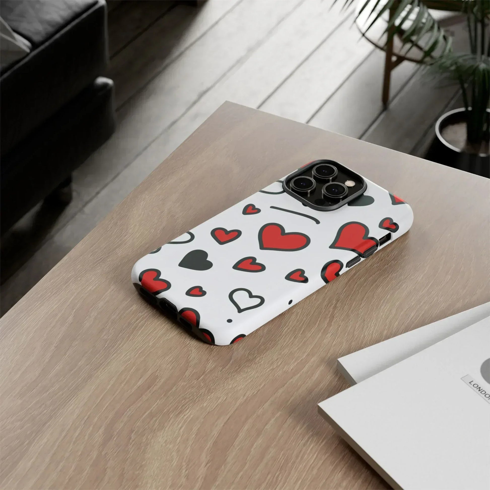Scattered Hearts Phone Case for iPhone 11-17 and Galaxy S10-S25 - KARARMDESIGN