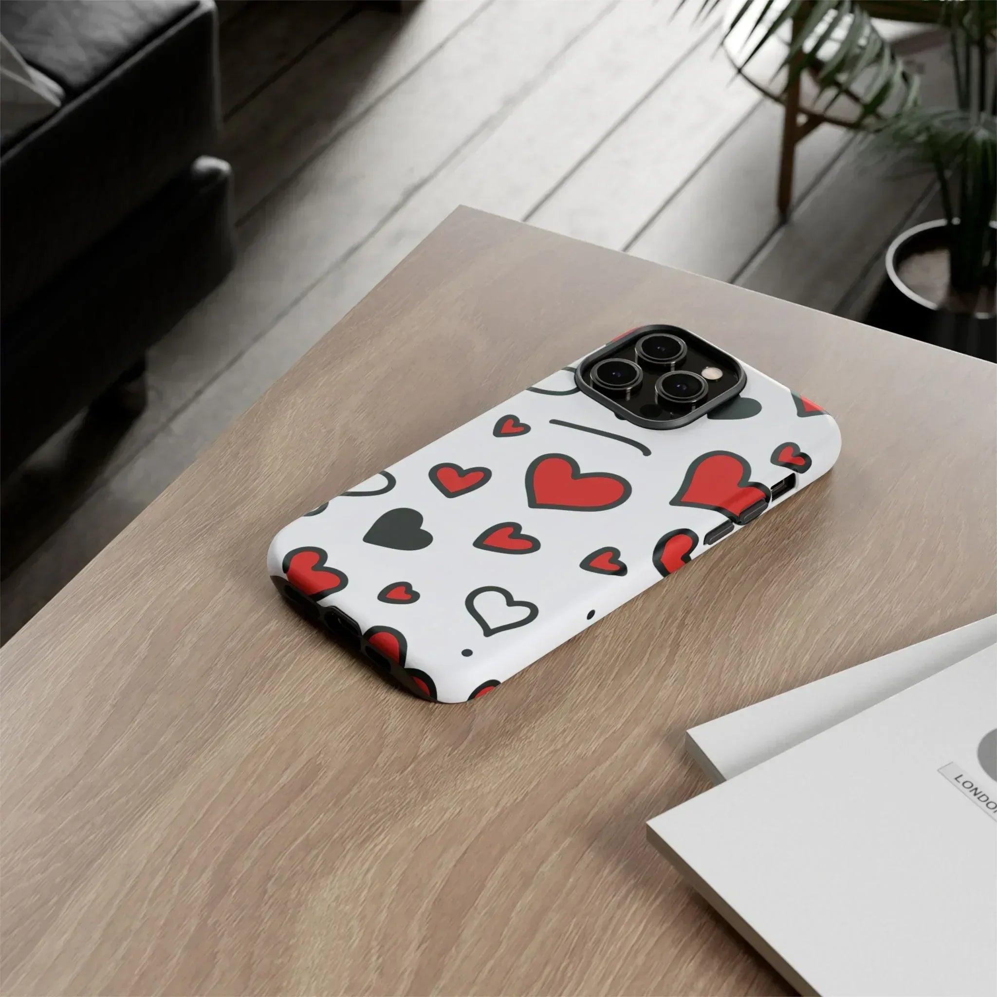 Scattered Hearts Phone Case for iPhone 11-17 and Galaxy S10-S25 - KARARMDESIGN