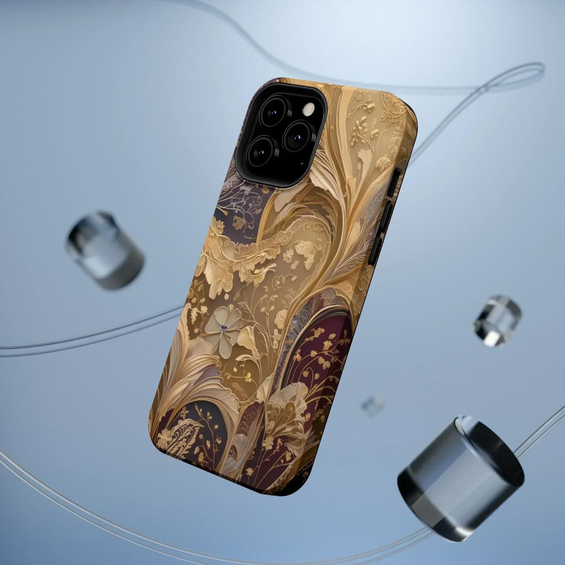 Botanical Luxury Design Impact-Resistant Phone Case for iPhone 12-16 and Galaxy S21-S22 Models - KarArmDesign