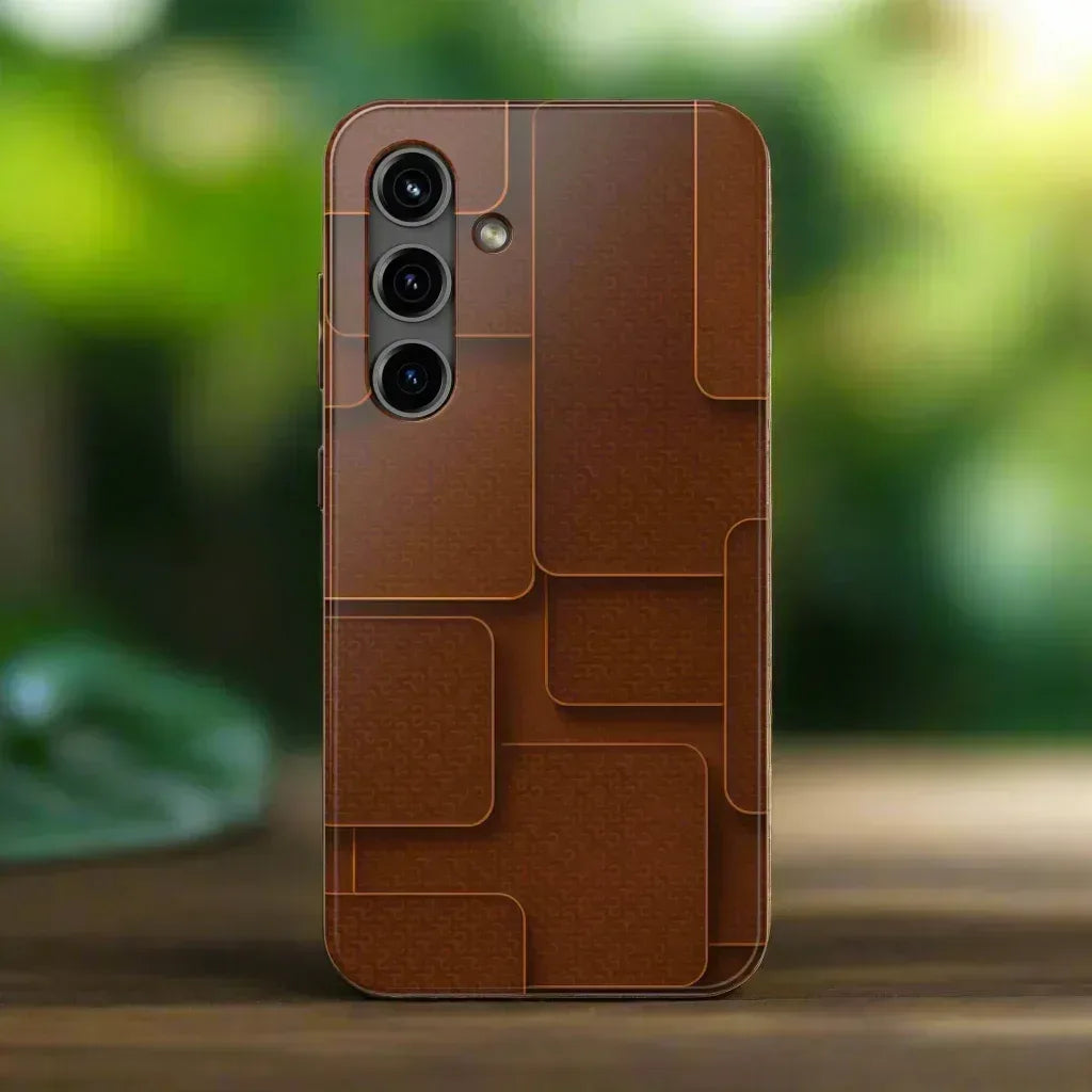 Textured Brown Phone Case for iPhone 7-16 and Samsung Galaxy S21-S24 - KARARMDESIGN