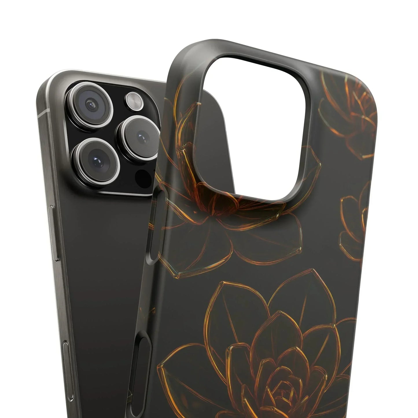 Glass Flower Phone Case for iPhone 7-16 and Galaxy S10-S24 Models
