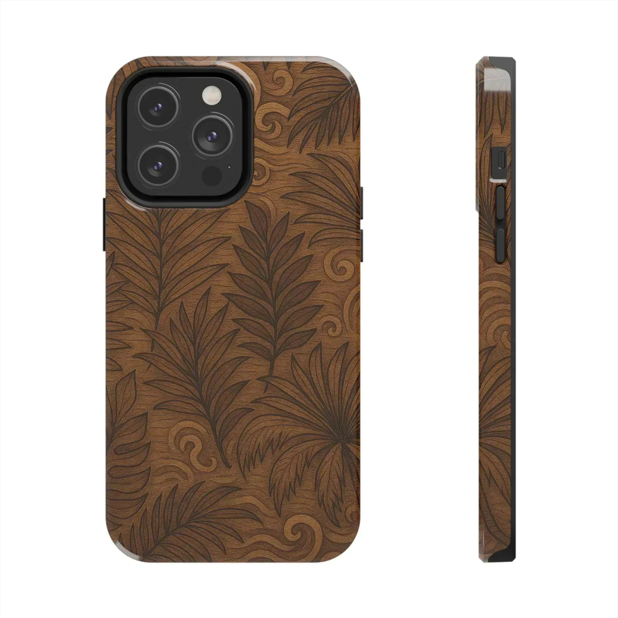 Wood Leaf Armor Phone Case for iPhone and Galaxy - KARARMDESIGN