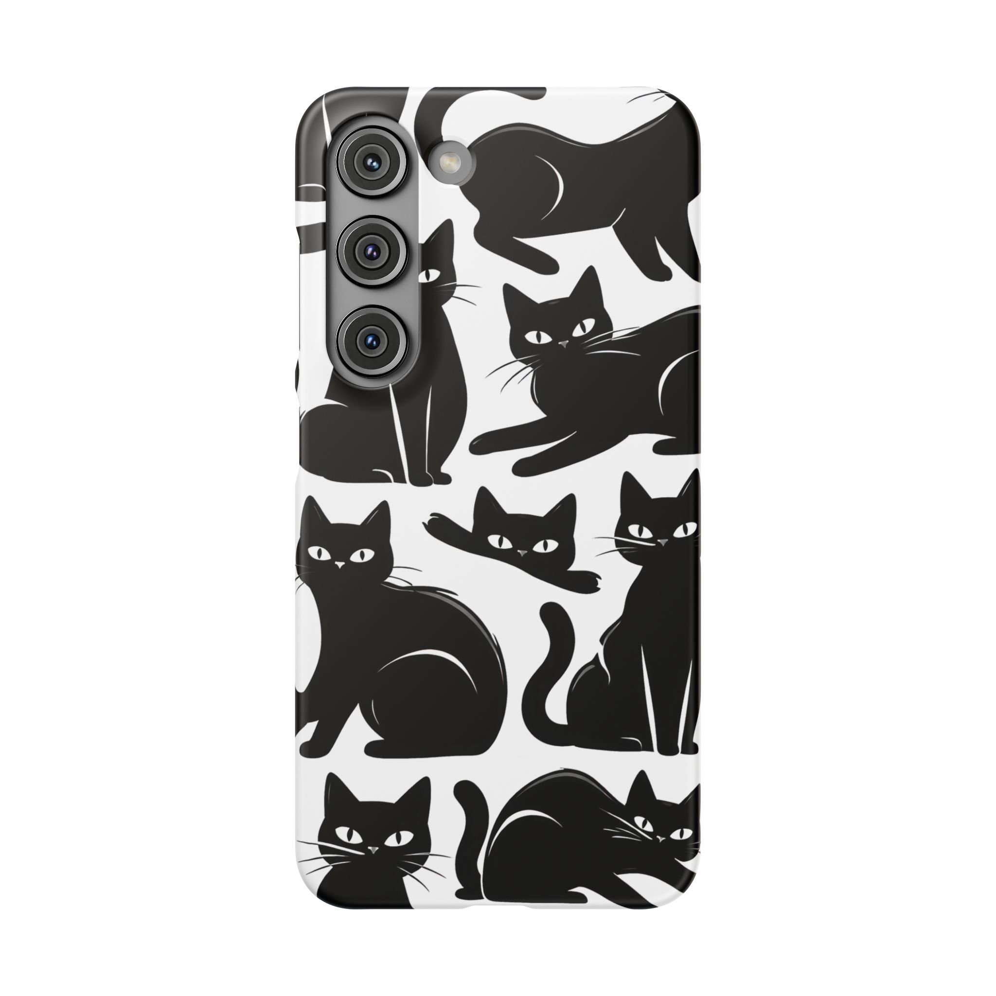 Black Cats Phone Case for iPhone 11-17 and Galaxy S20-S26