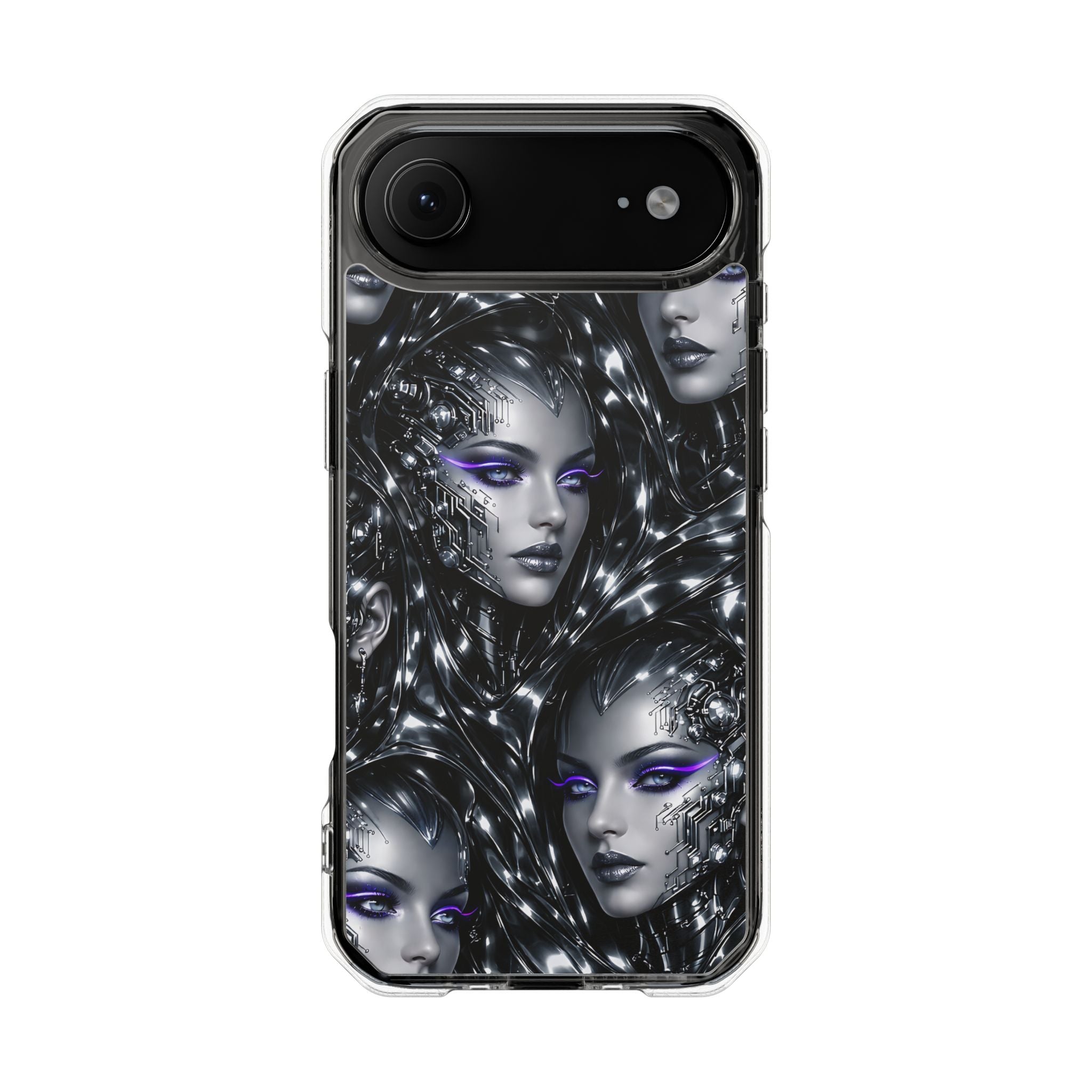 Cyber Chrome Women Phone Case for iPhone 14-17