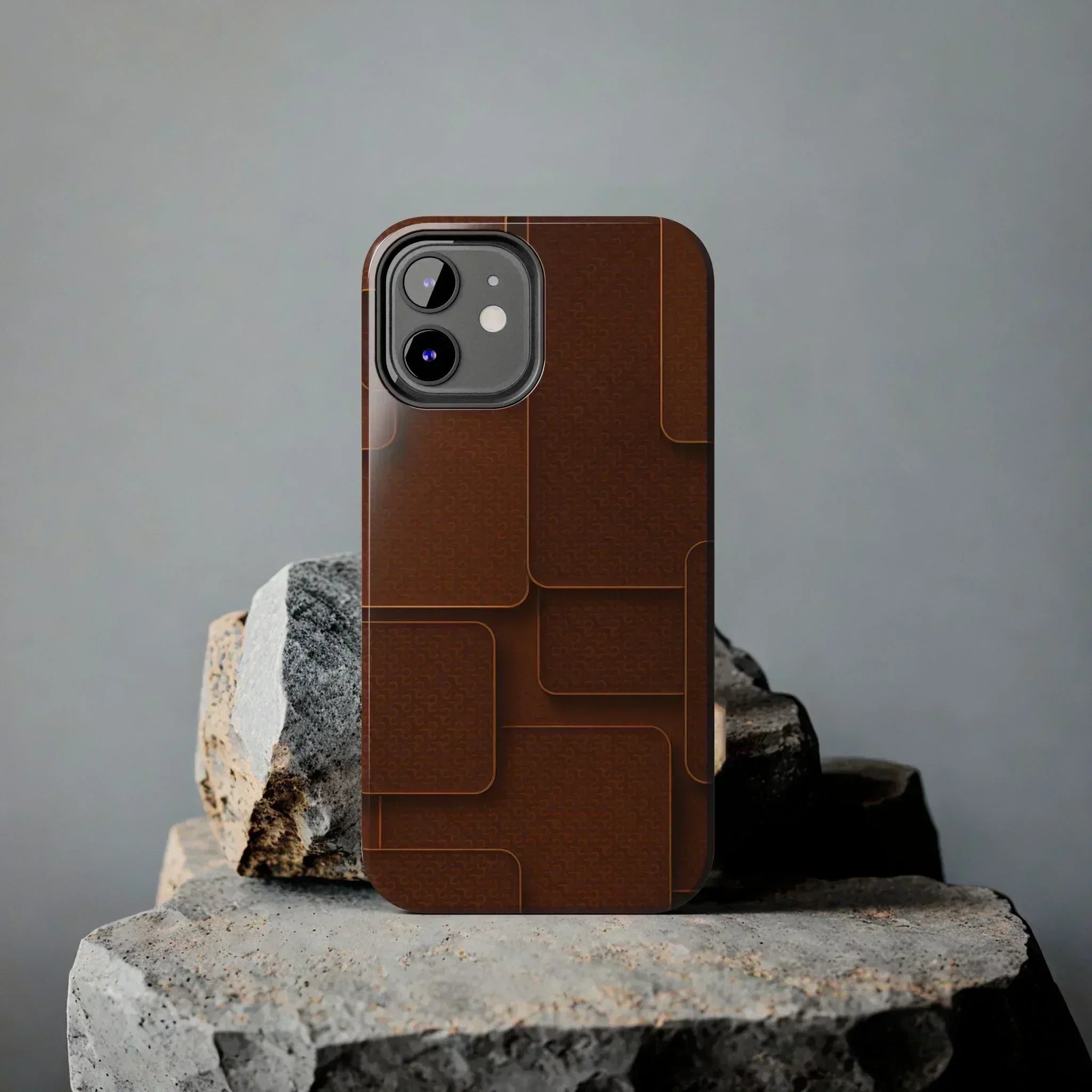 Textured Brown Phone Case for iPhone 7-16 and Samsung Galaxy S21-S24 - KARARMDESIGN