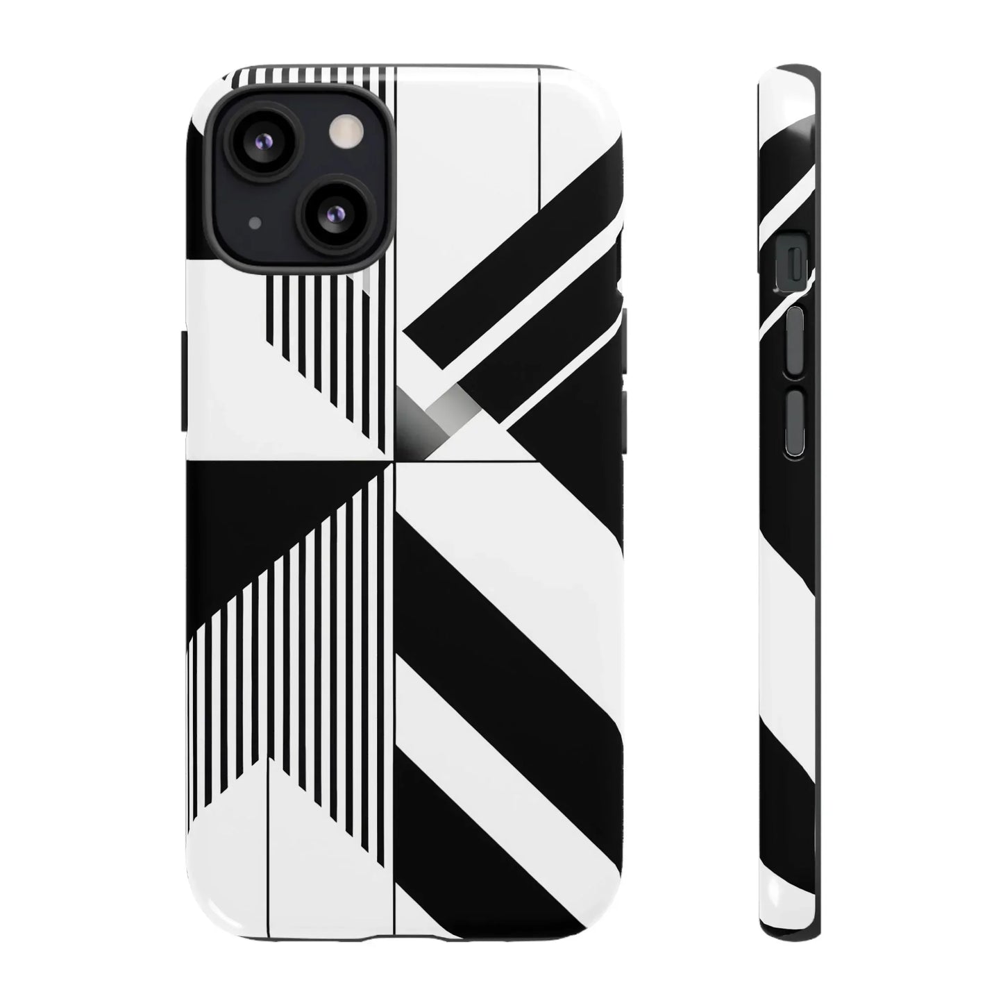 Monochrome Tough Phone Case for iPhone 11-16 and Samsung Galaxy S10–S25 Models - KarArmDesign