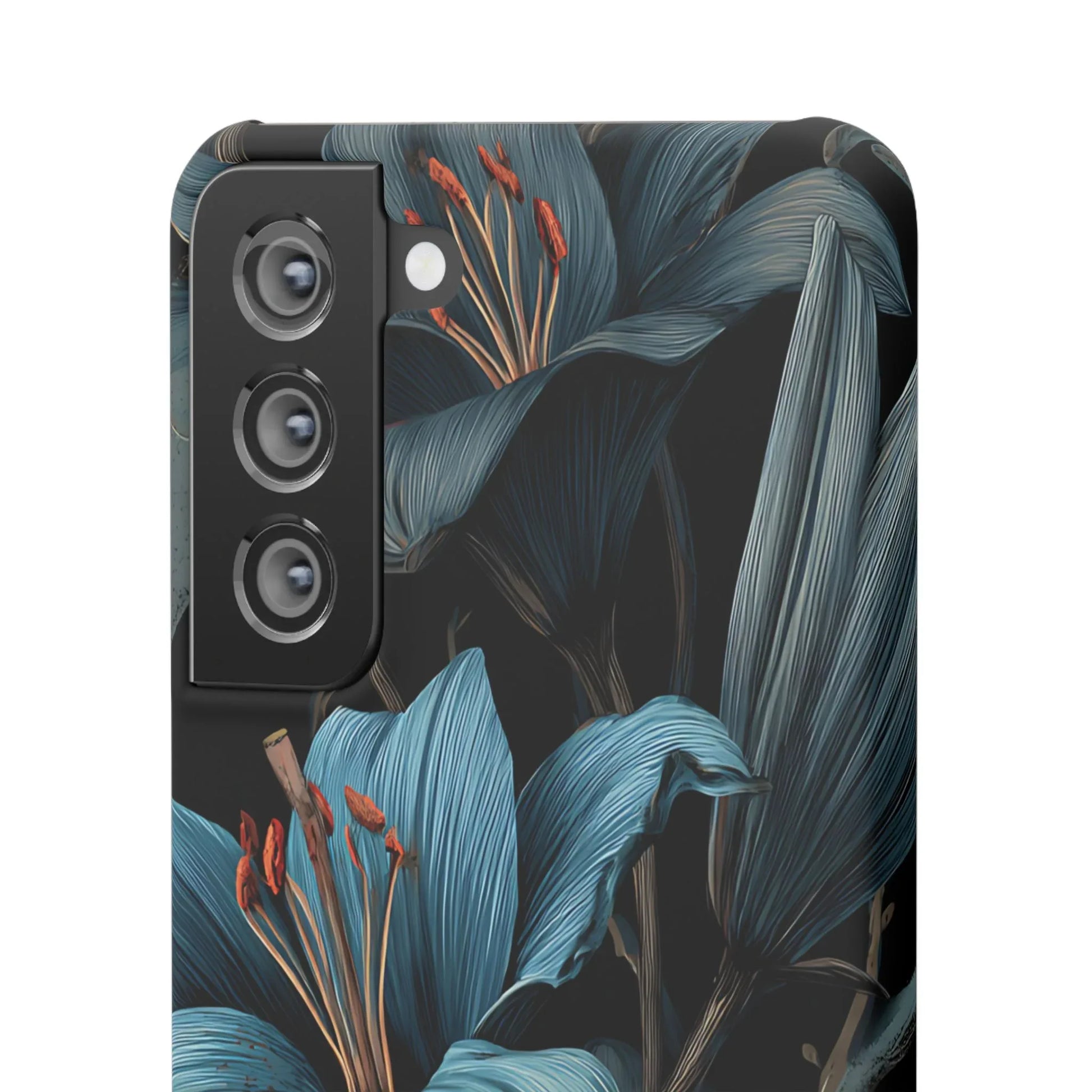 Blue Lily Floral Phone Case for iPhone 11-17 and Galaxy S20-S25 - KARARMDESIGN