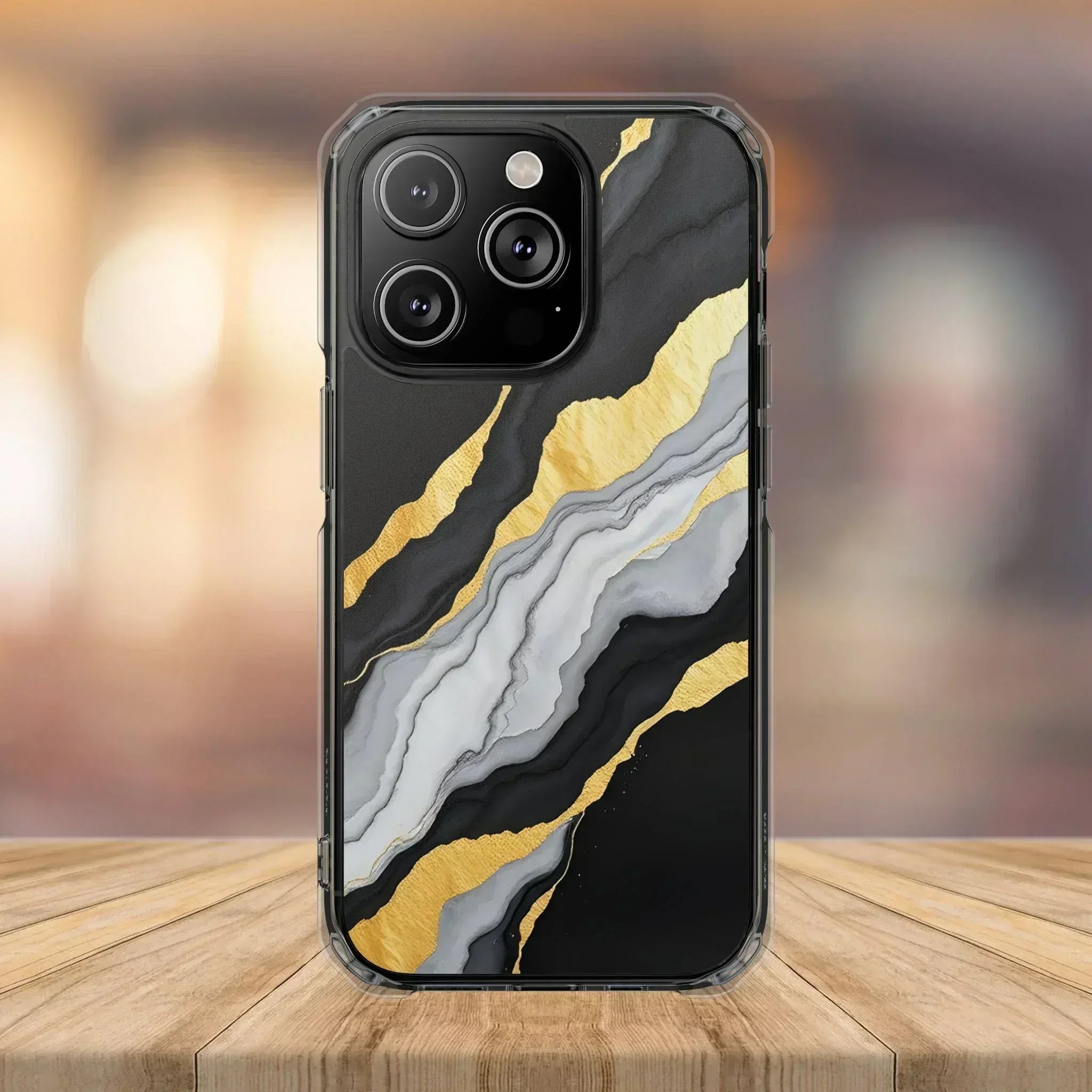 Luxury Black and Gold Marble Magnetic Phone Case for iPhone 14-16 Models - KARARMDESIGN