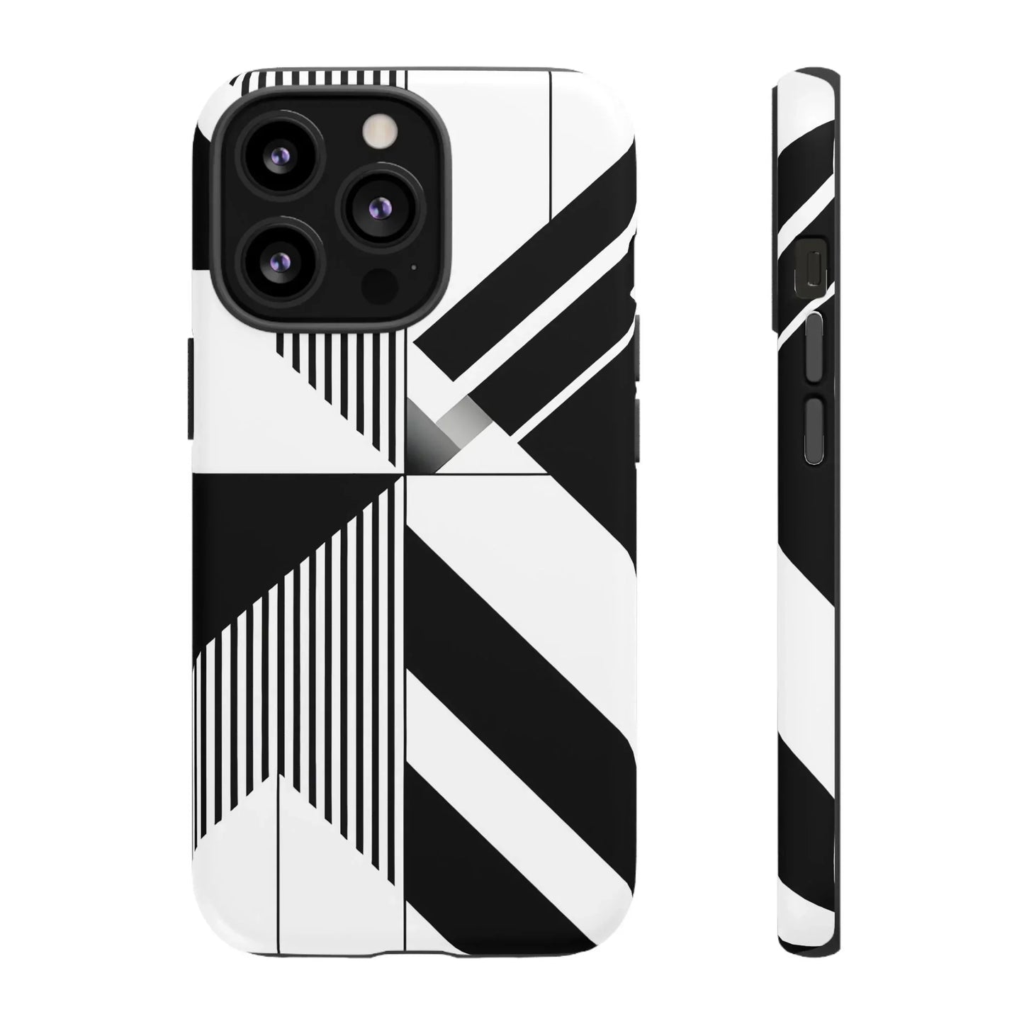 Monochrome Tough Phone Case for iPhone 11-16 and Samsung Galaxy S10–S25 Models - KarArmDesign