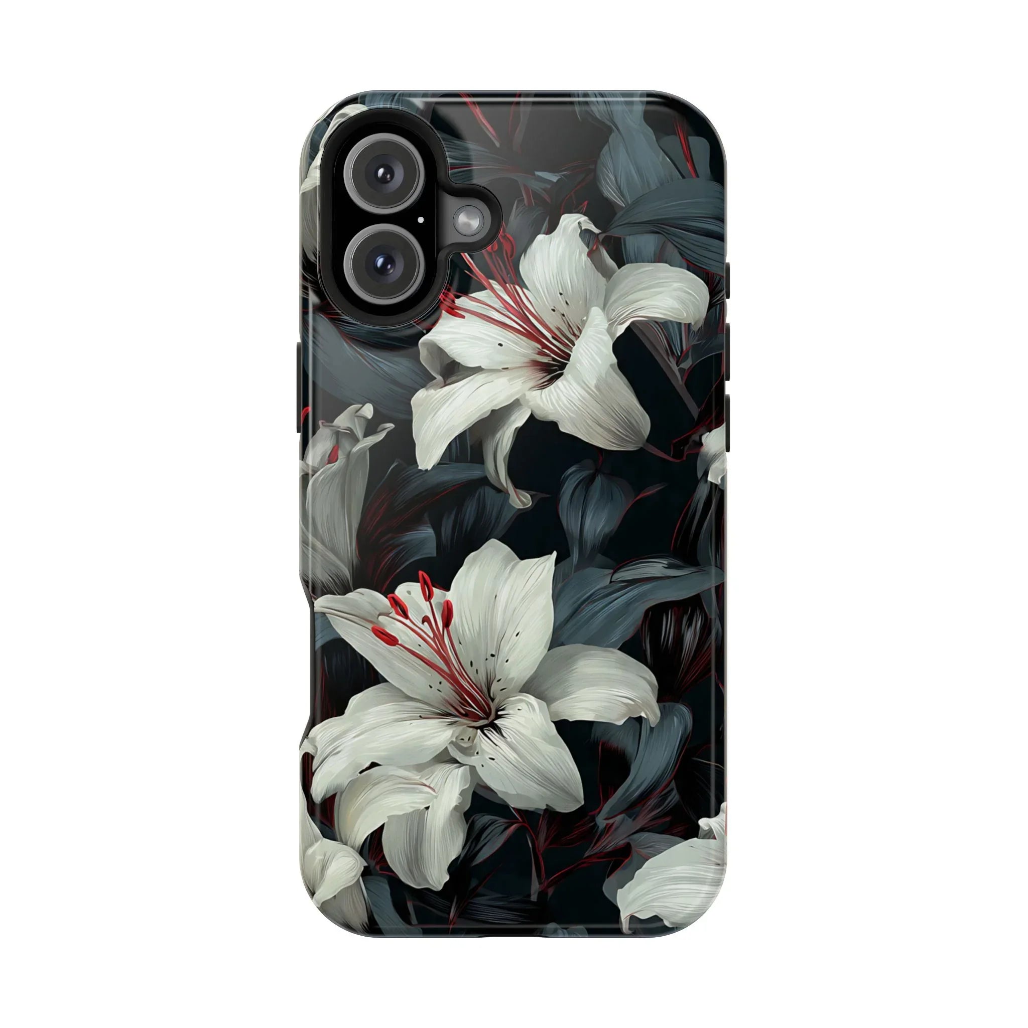 White Lily Floral Phone Case for iPhone 13-17 - KARARMDESIGN