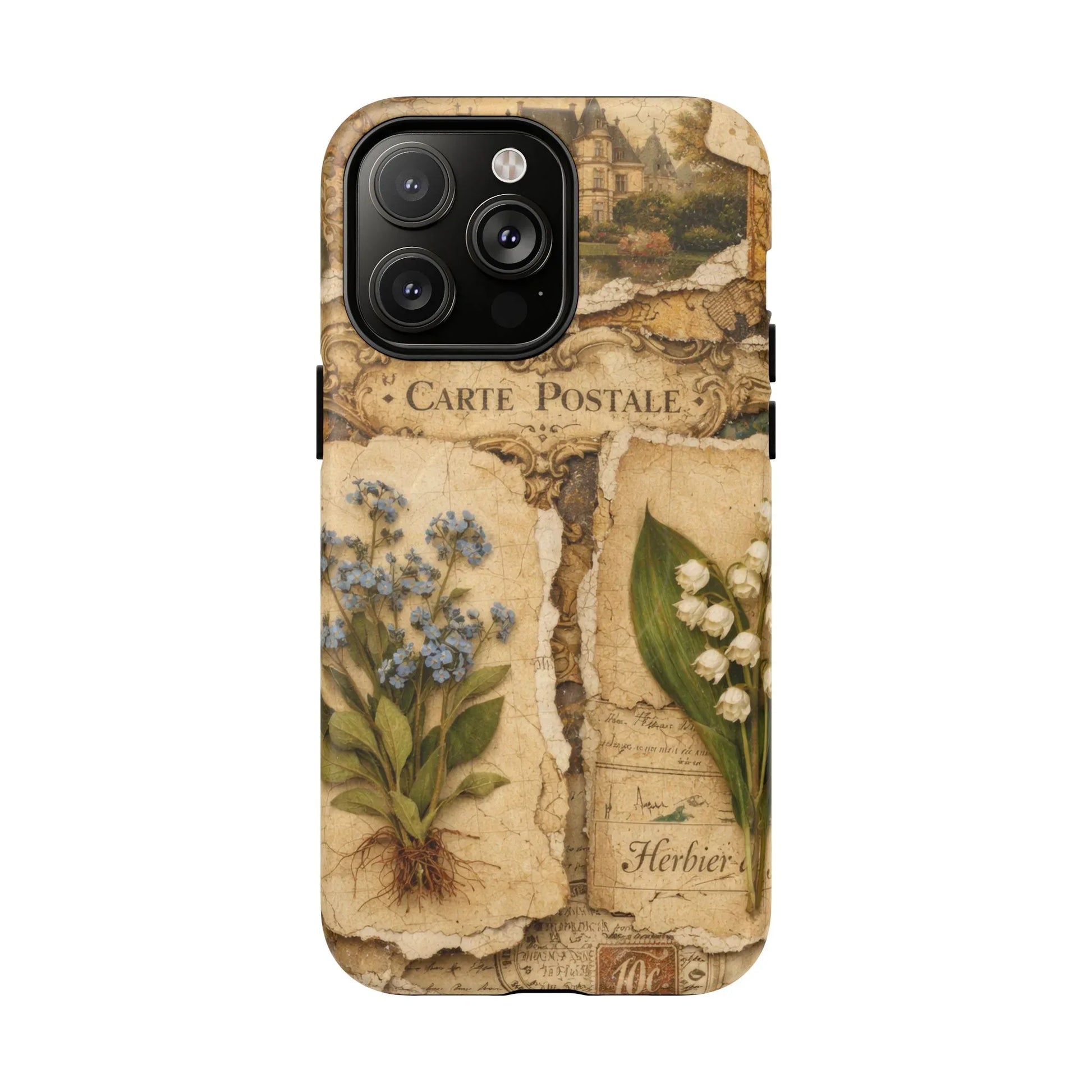 Vintage Botanical Postcard Phone Case for iPhone 13-17 - KARARMDESIGN