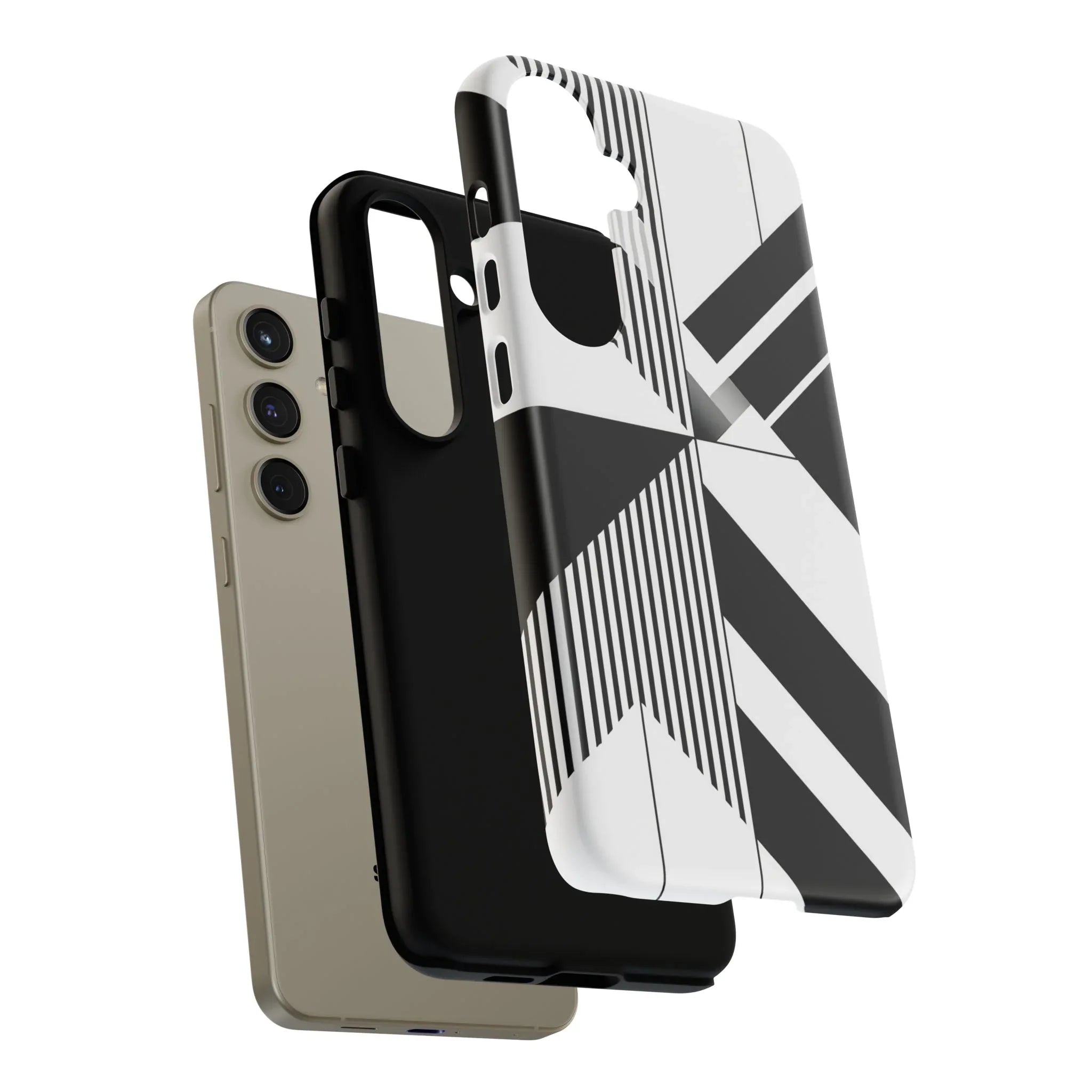Monochrome Tough Phone Case for iPhone 11-16 and Galaxy S20–S25 - KARARMDESIGN