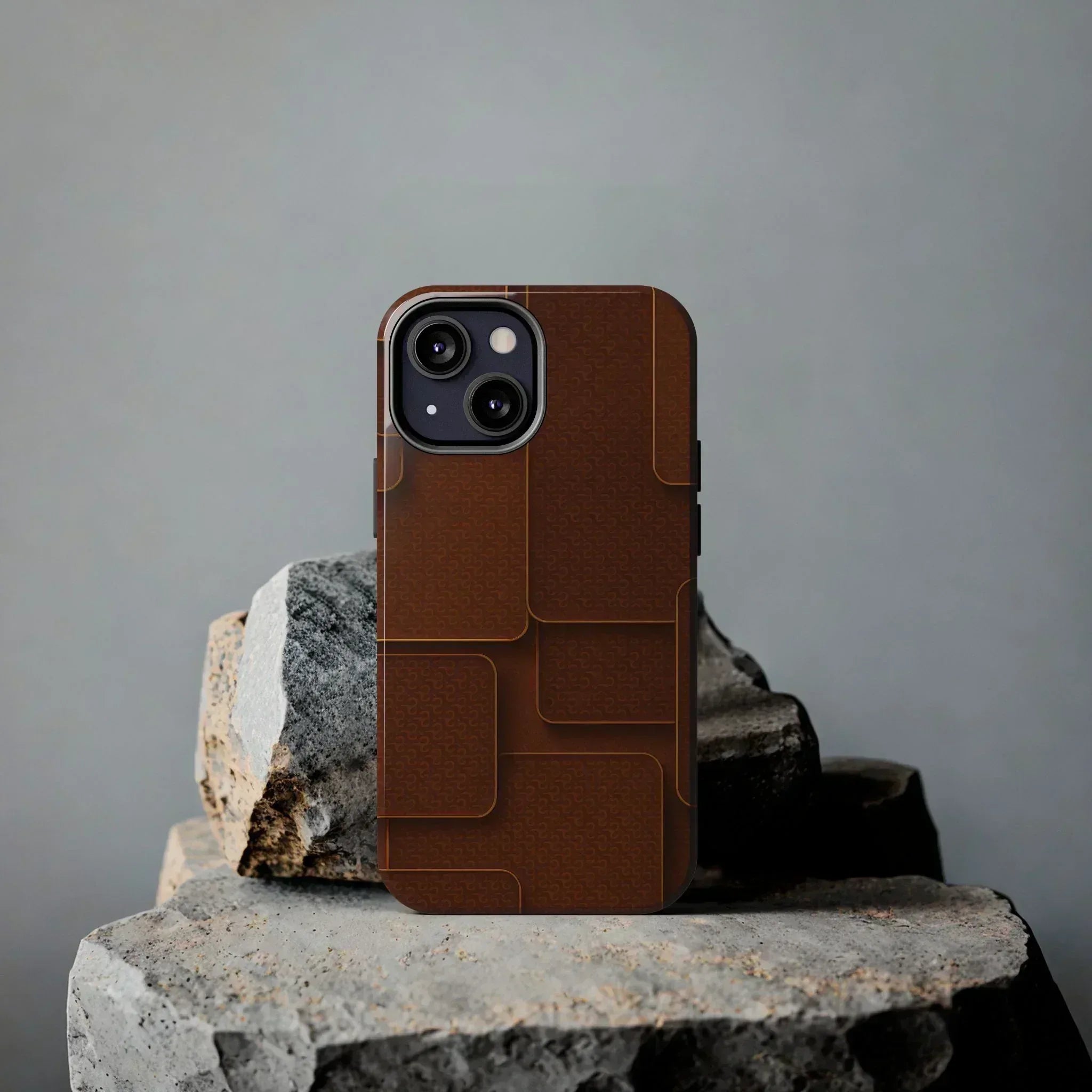 Textured Brown Phone Case for iPhone 7-16 and Samsung Galaxy S21-S24 - KARARMDESIGN