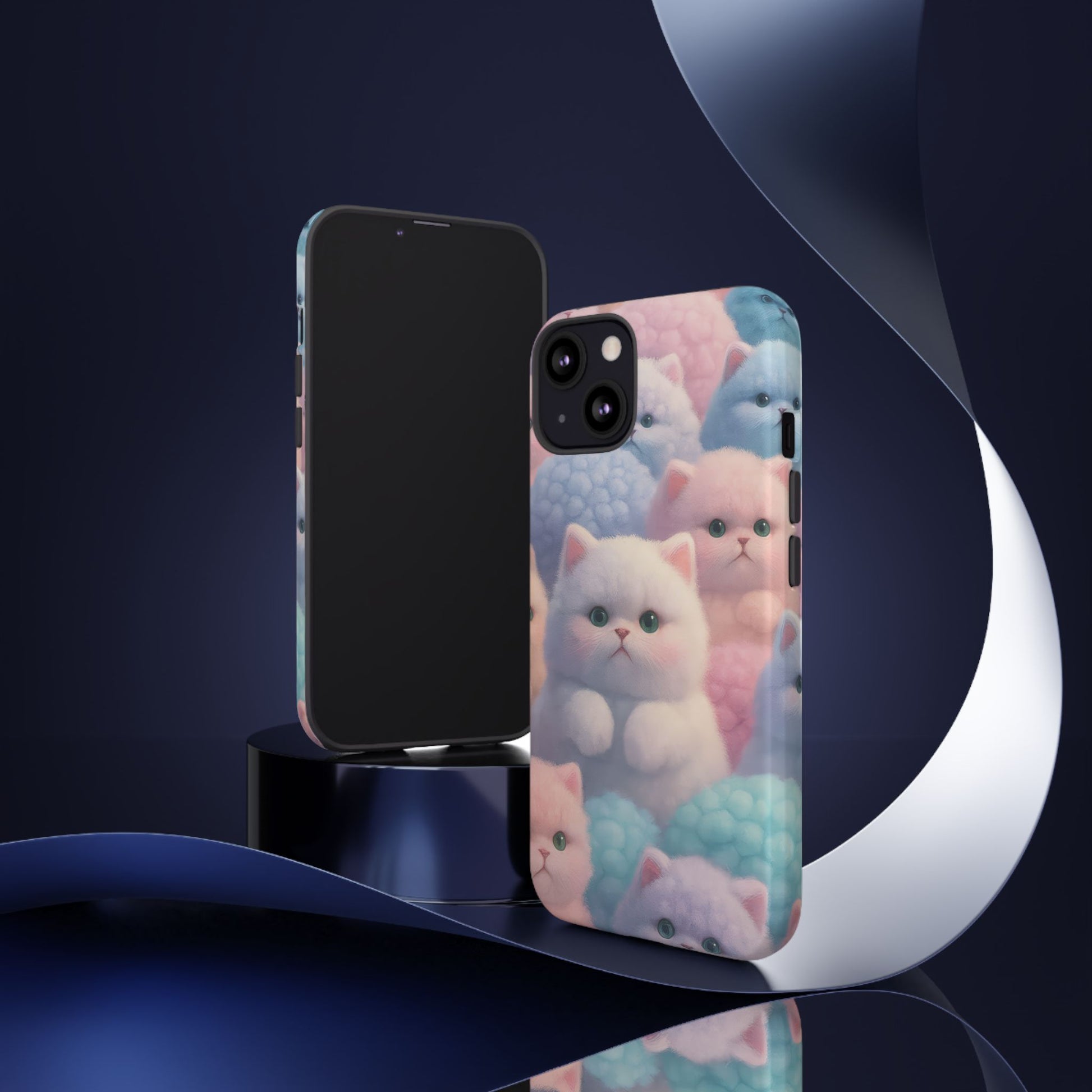 Pastel Kitten Phone Case for iPhone 8-17 and Samsung Galaxy S10-S25 Models - KARARMDESIGN